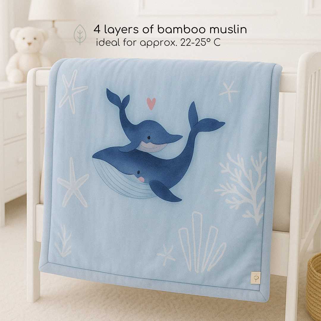 bamboo muslin baby blanket - placement print