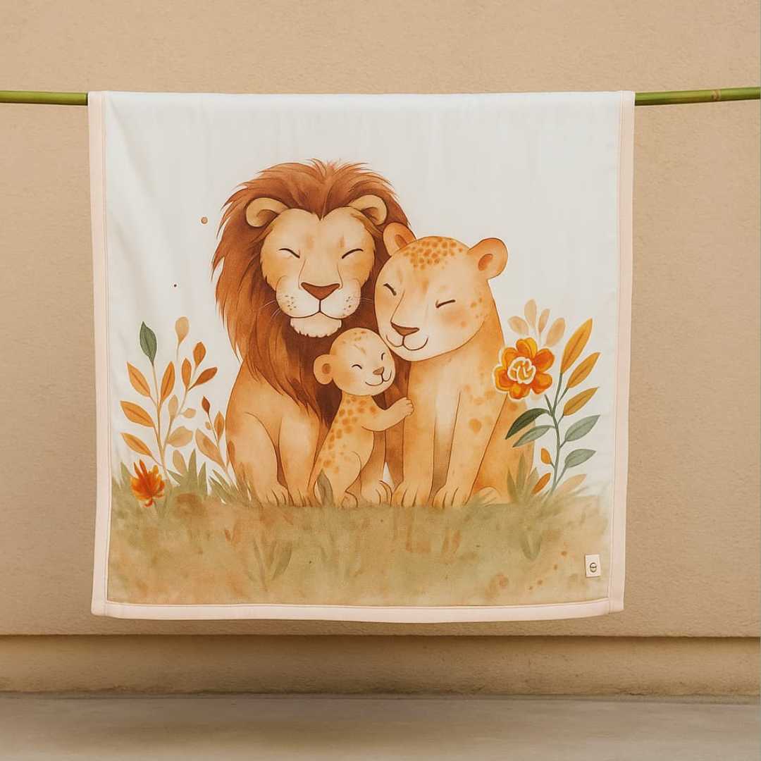 bamboo muslin baby blanket - placement print