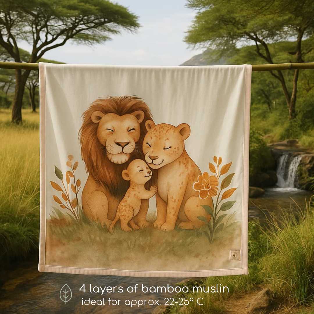 bamboo muslin baby blanket - placement print