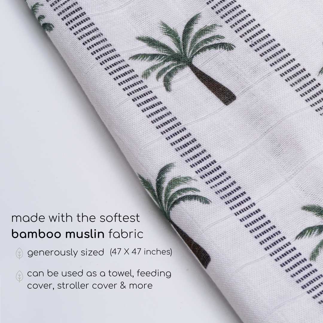 bamboo muslin swaddle - by the sea