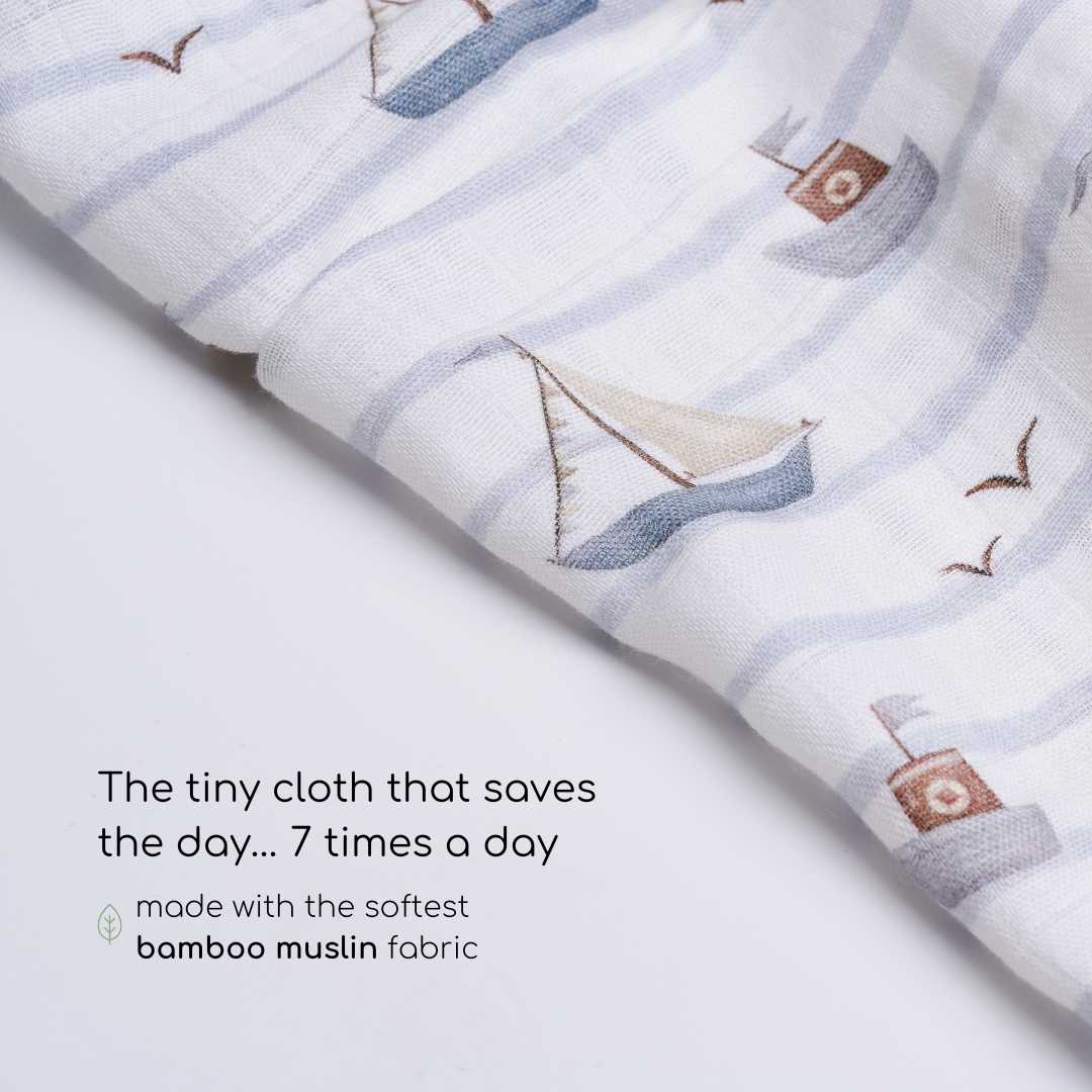 bamboo muslin wash cloth - by the sea
