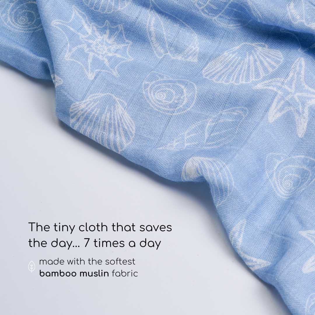 bamboo muslin wash cloth - by the sea