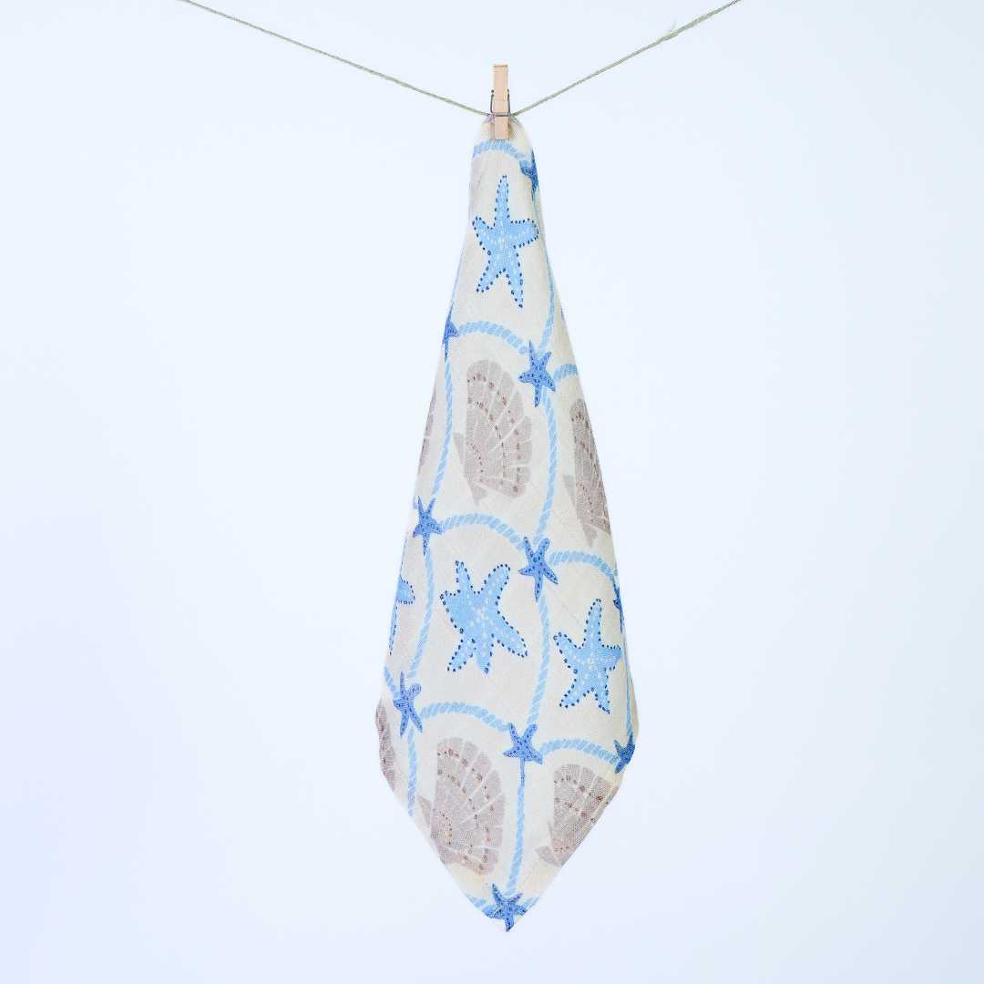 bamboo muslin wash cloth - by the sea