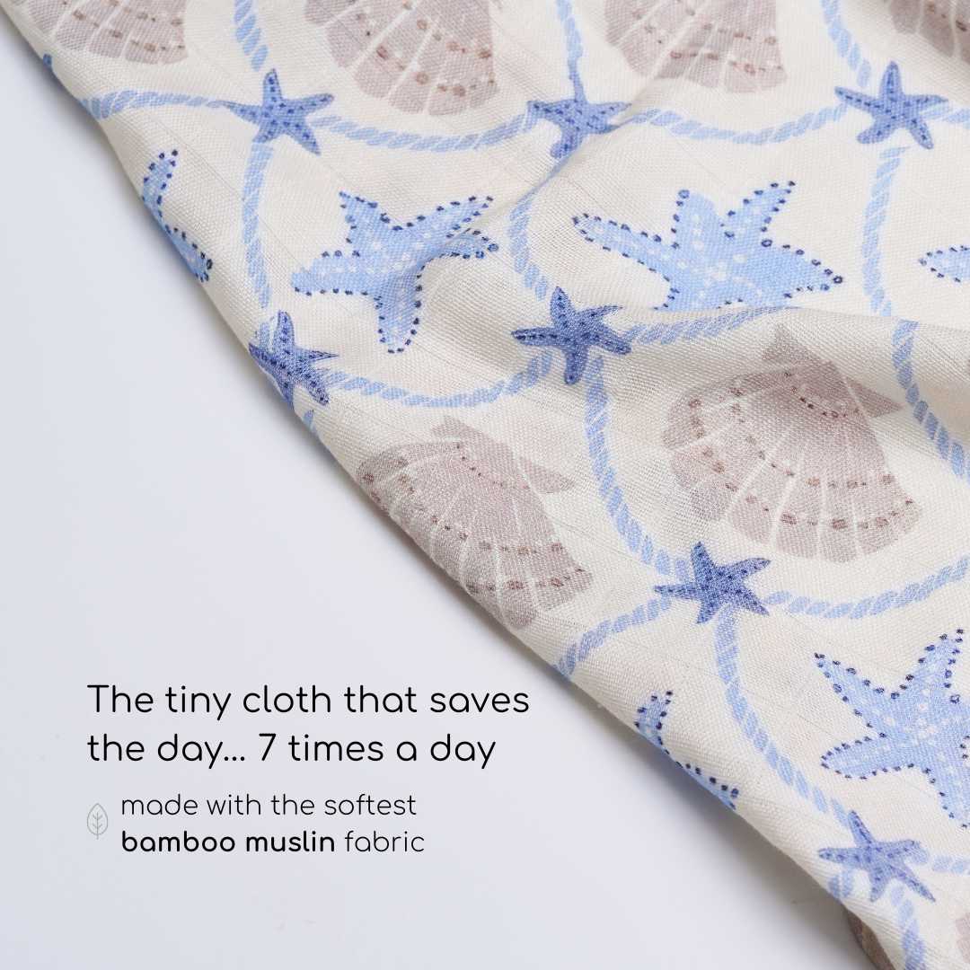 bamboo muslin wash cloth - by the sea