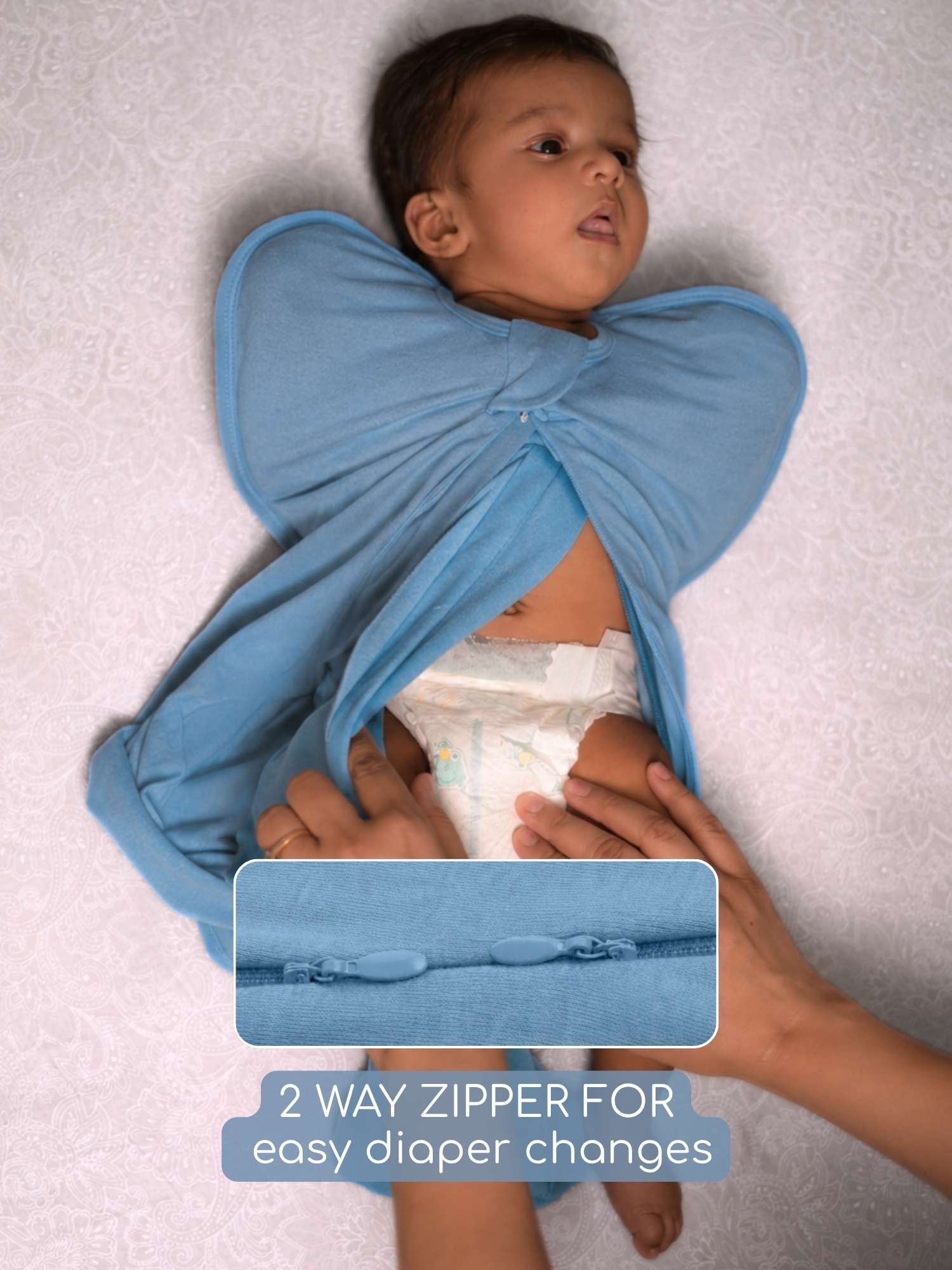 bamboo hands up swaddle pod for baby