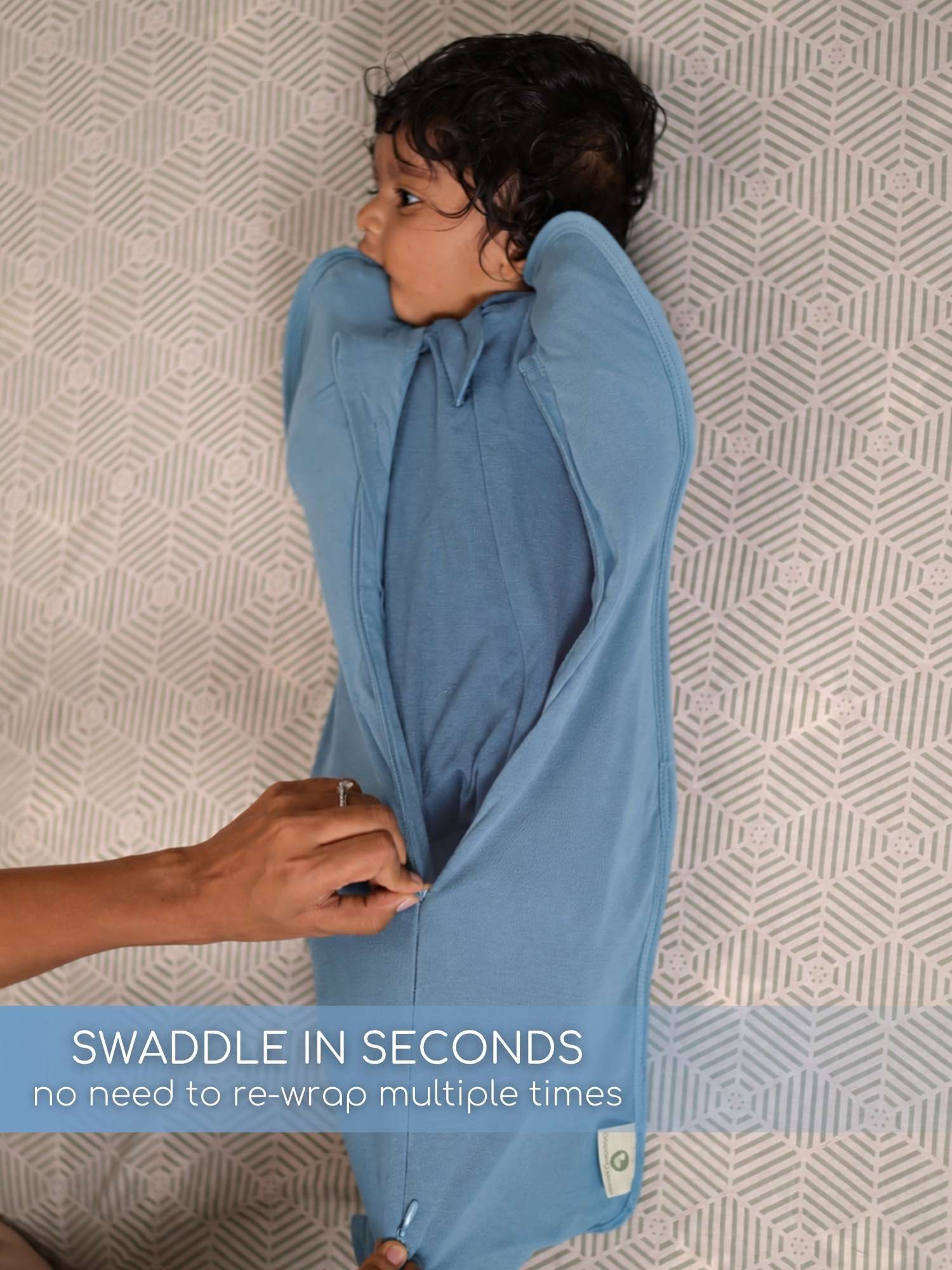 bamboo hands up swaddle pod for baby