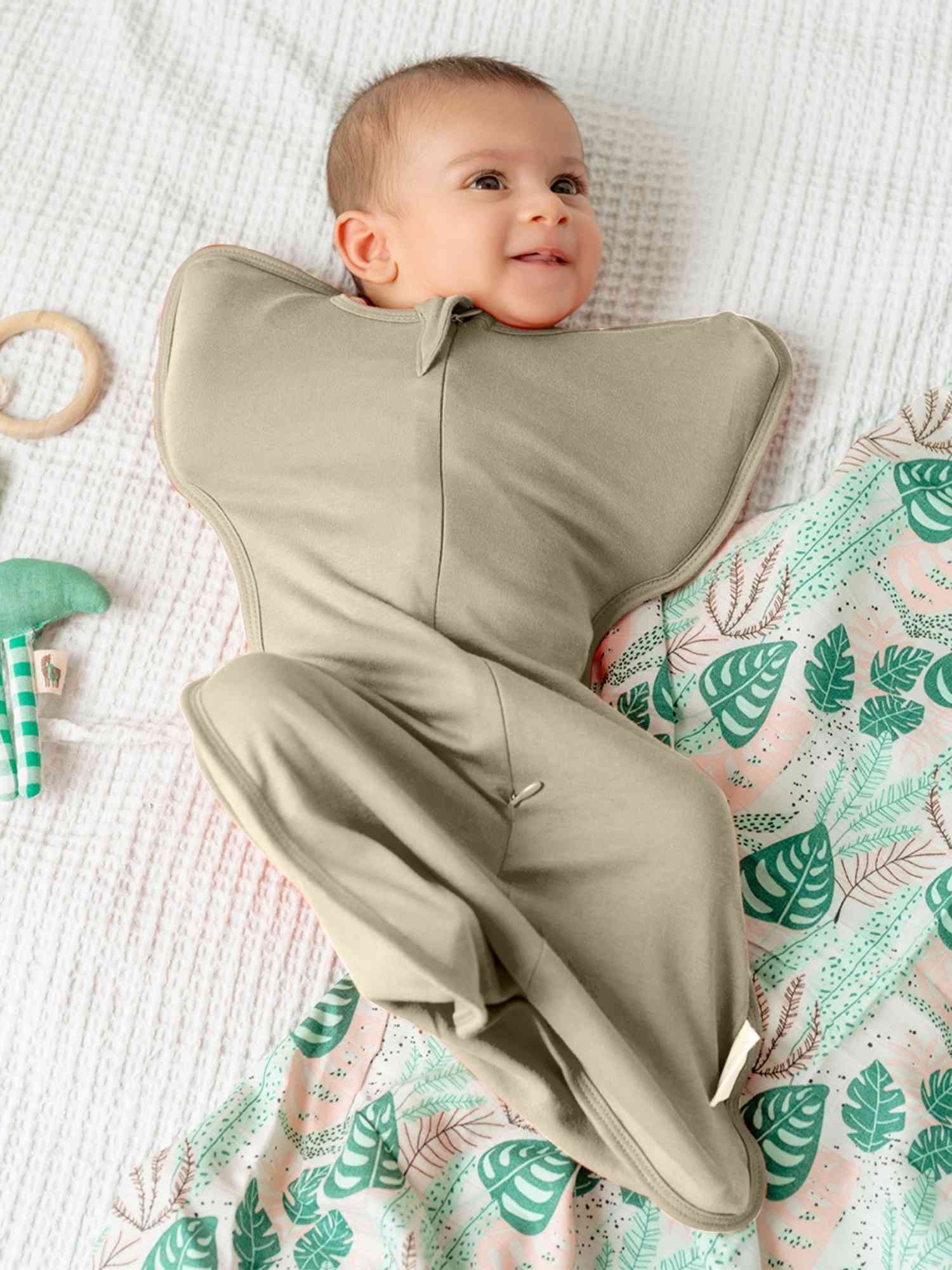 bamboo hands up swaddle pod for baby - solid colours
