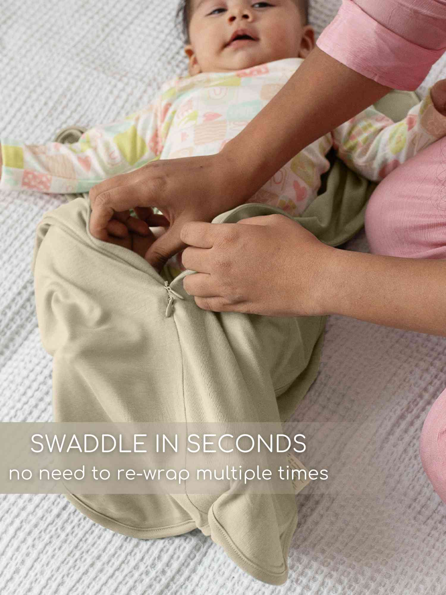 bamboo hands up swaddle pod for baby - solid colours