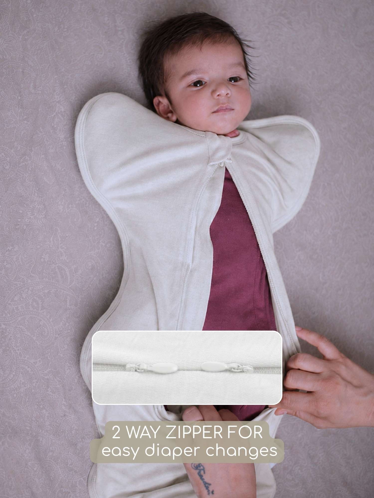 bamboo hands up swaddle pod for baby
