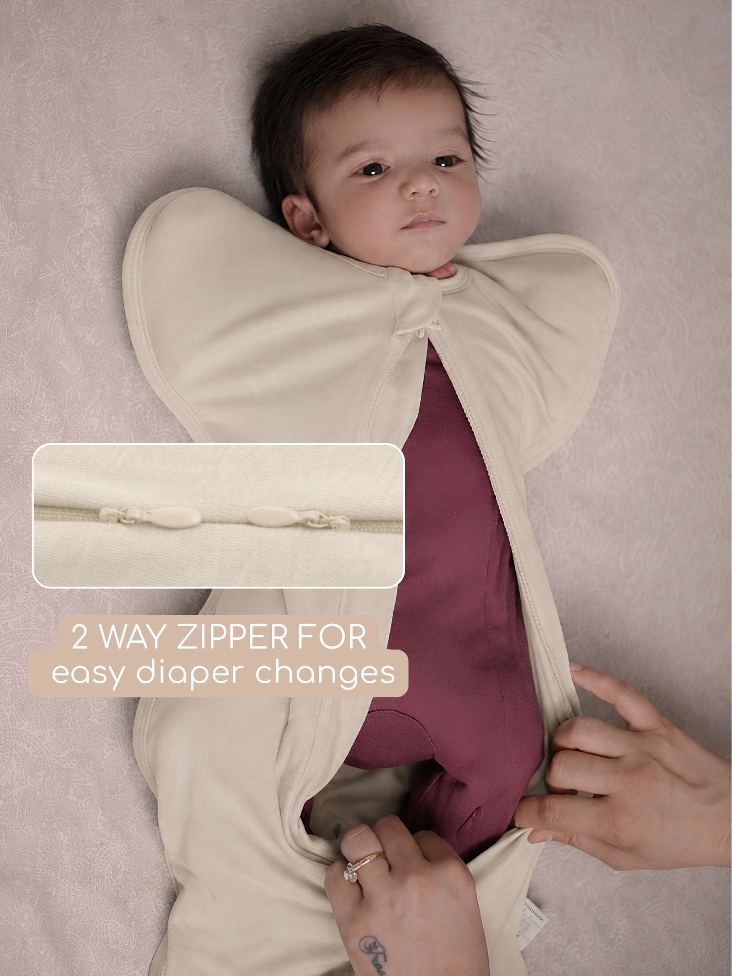 bamboo hands up swaddle pod for baby