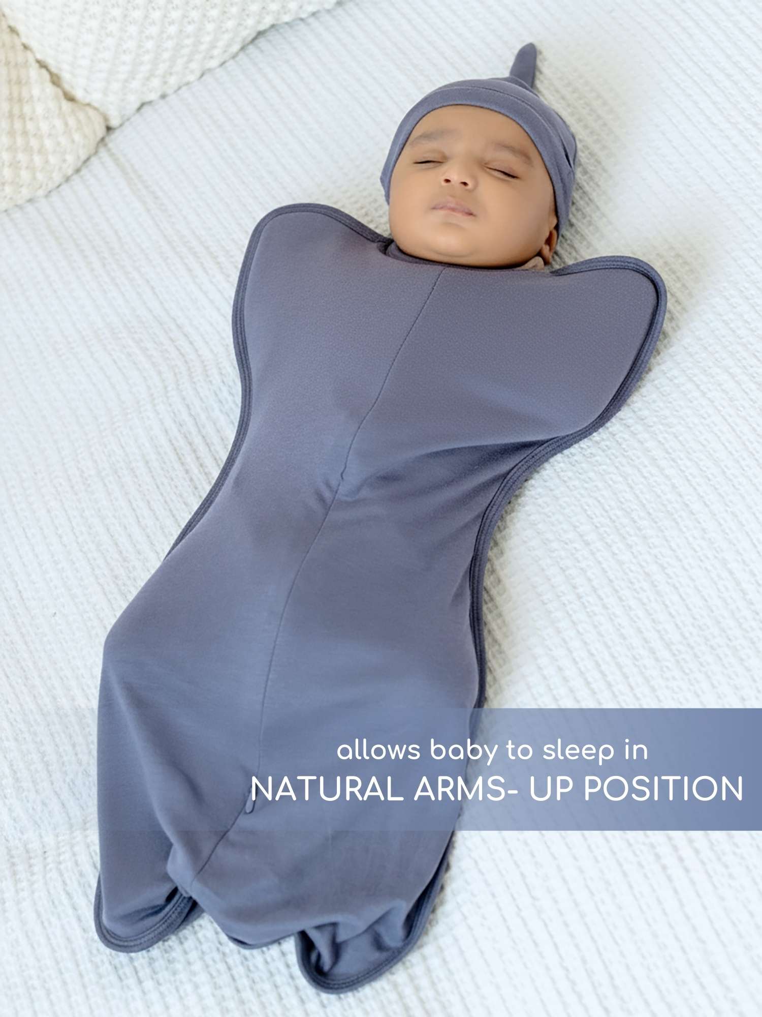 bamboo hands up swaddle pod for baby - solid colours