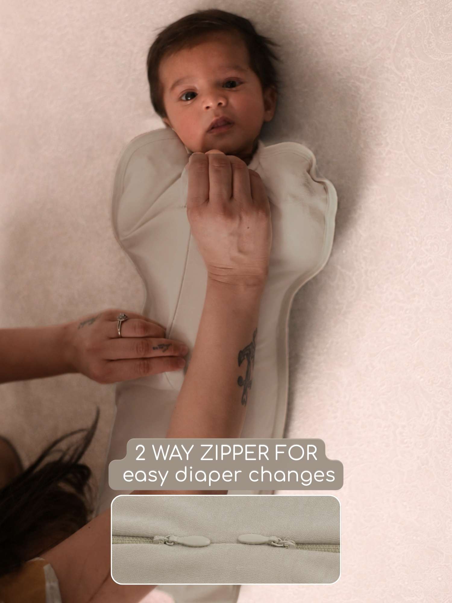 bamboo hands up swaddle pod for baby