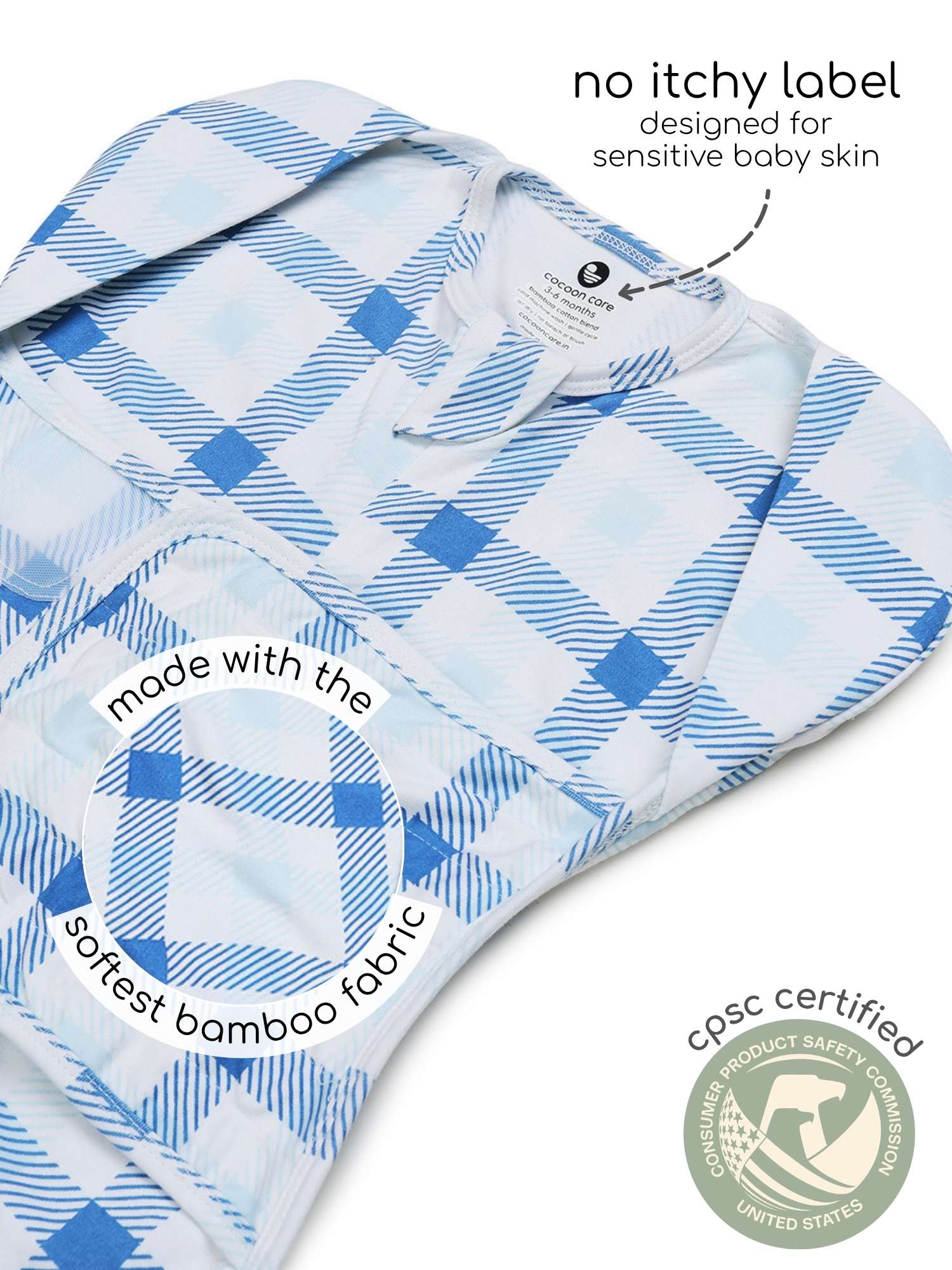 bamboo SNUZIE™ 3 arms position swaddle pod