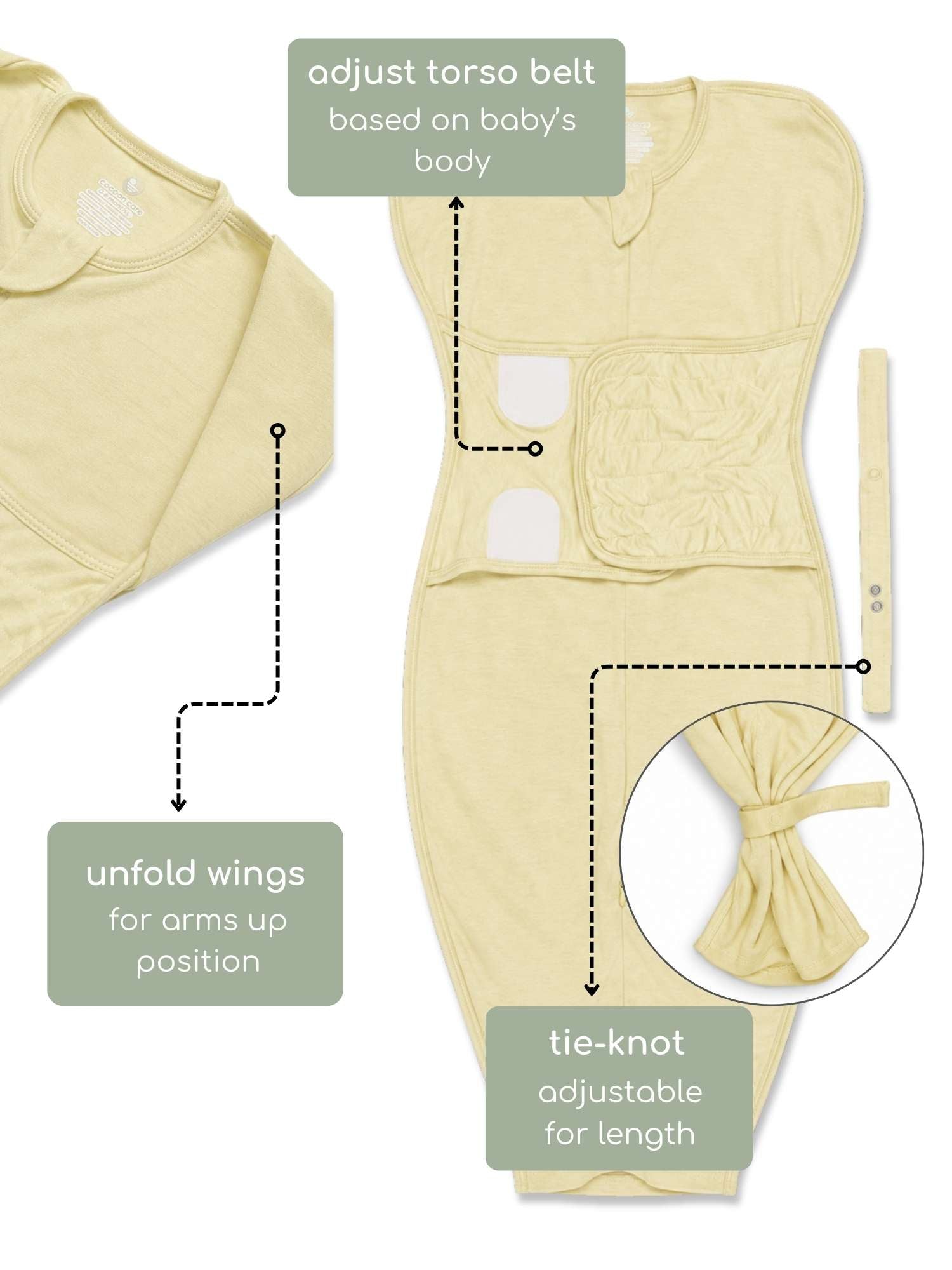 bamboo SNUGZIE™ 3 arms position swaddle pod