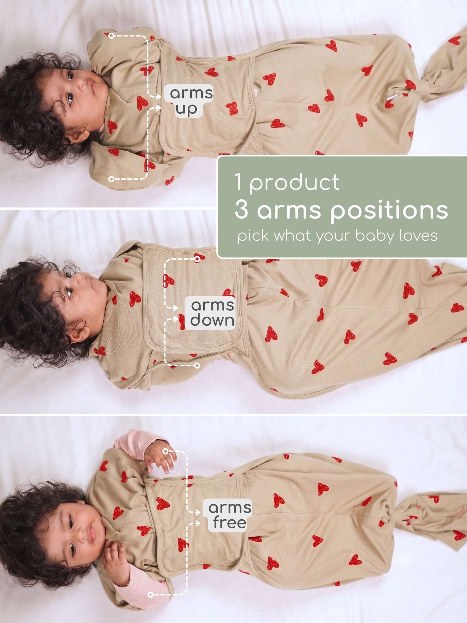 bamboo SNUGZIE™ 3 arms position swaddle pod