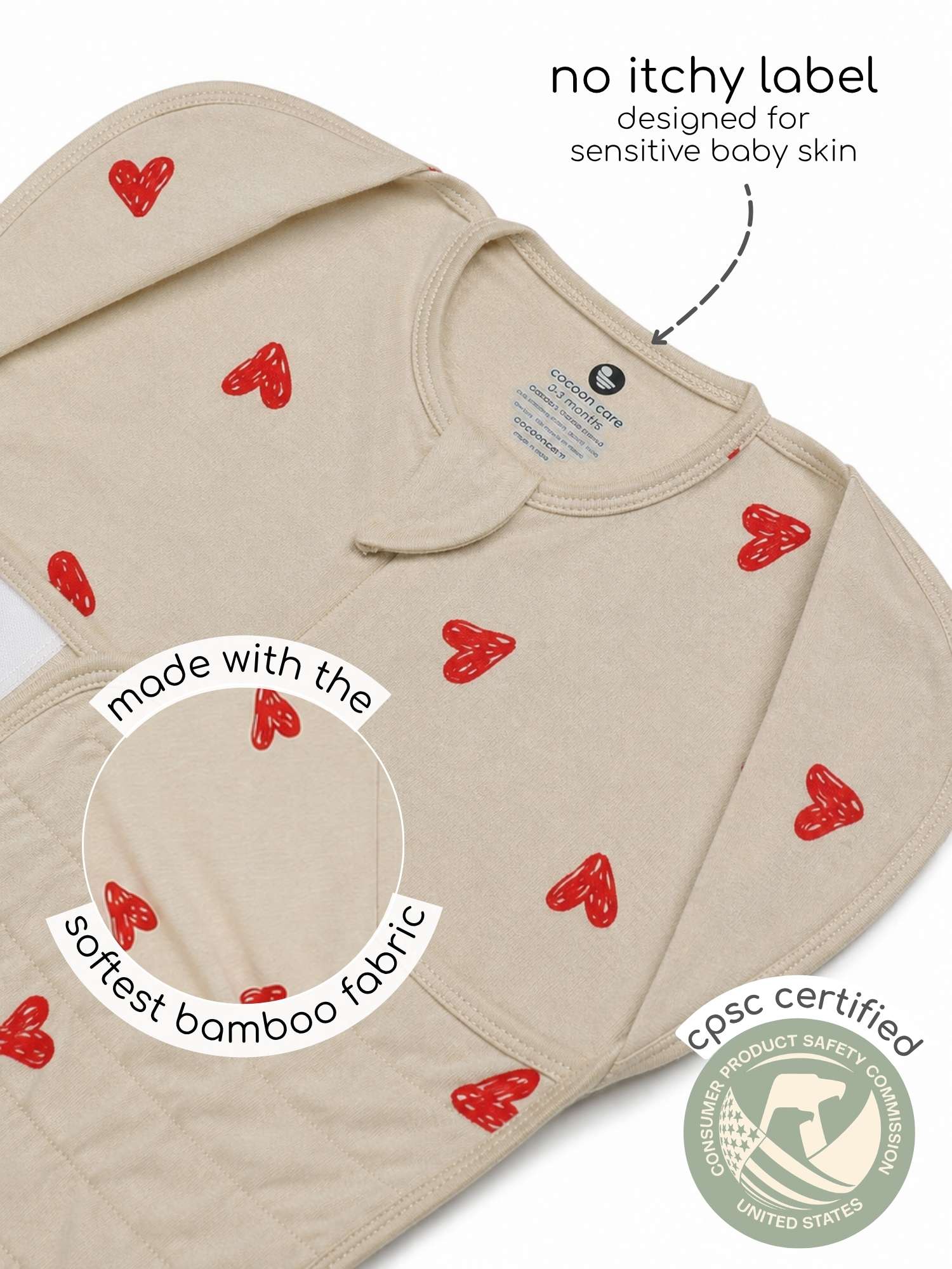 bamboo SNUGZIE™ 3 arms position swaddle pod