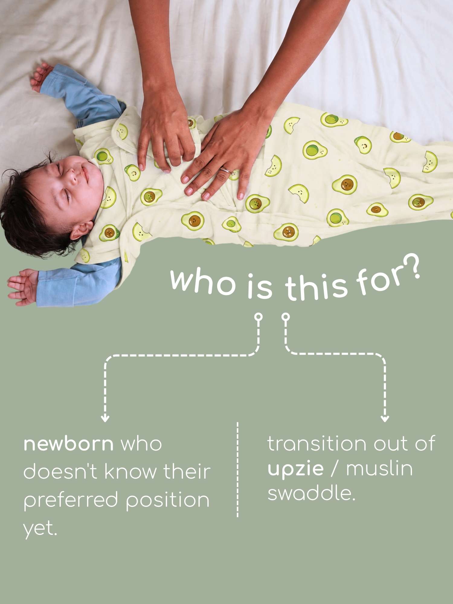 bamboo SNUGZIE™ 3 arms position swaddle pod
