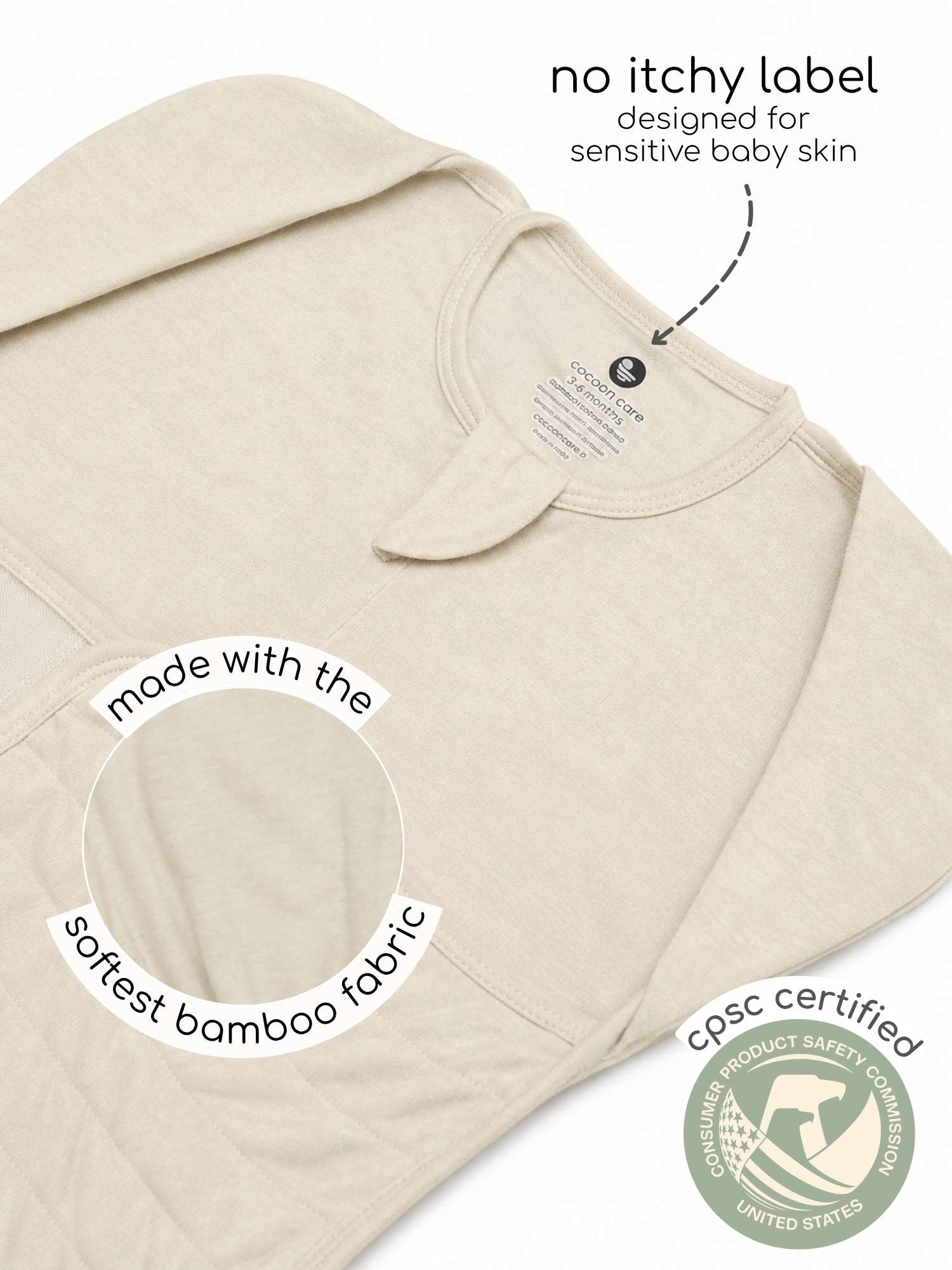 bamboo SNUGZIE™ 3 arms position swaddle pod