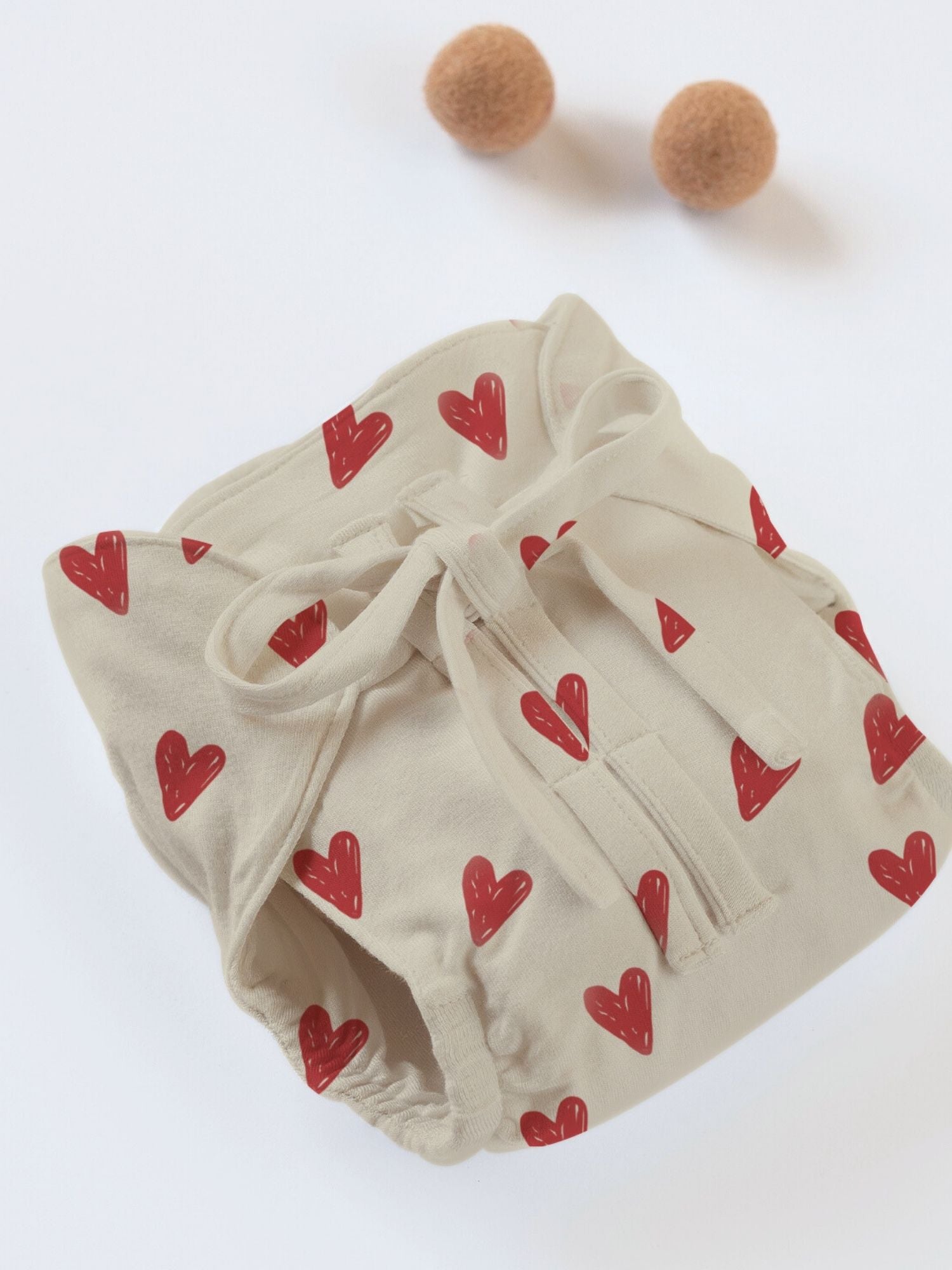 bamboo knit cloth nappy - valentine edit