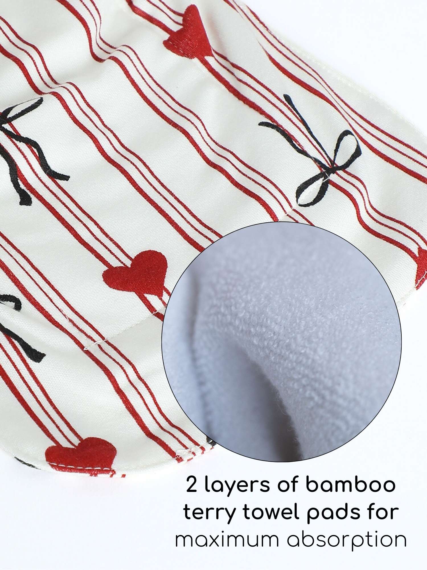 bamboo knit cloth nappy pack of 3 - valentine edit