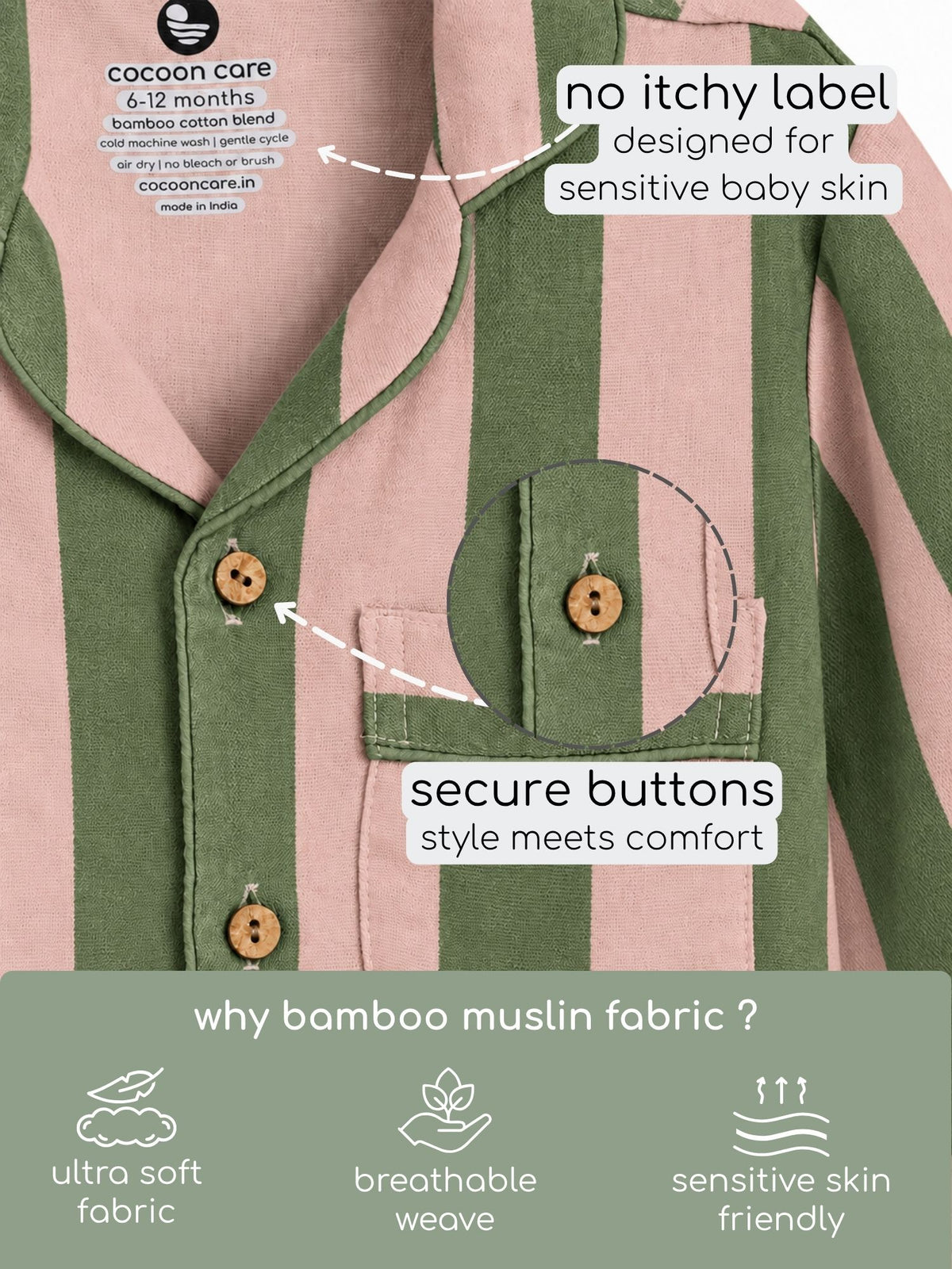 bamboo muslin nightsuit set