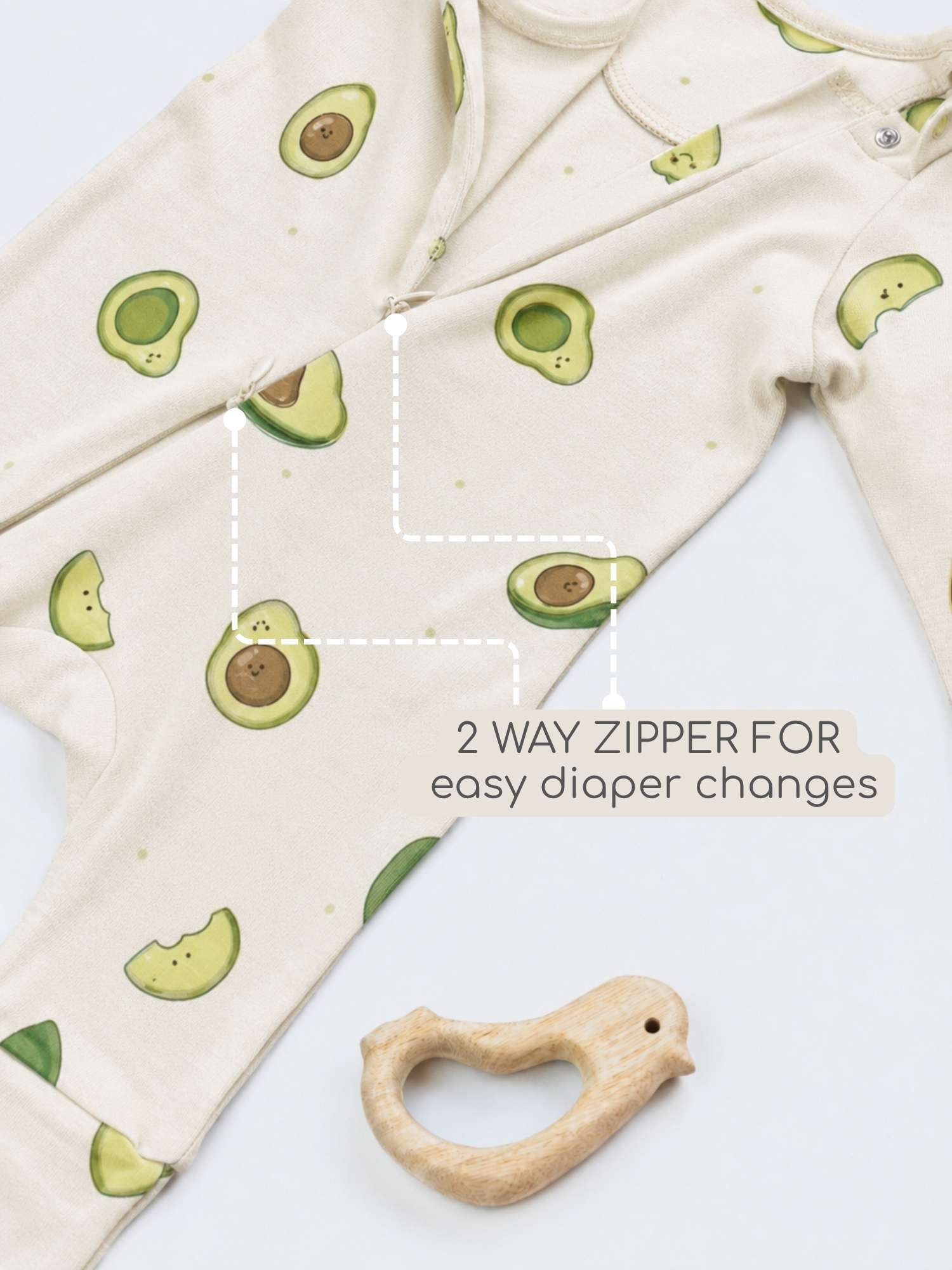 bamboo sleepsuit with reversible mittens & footie
