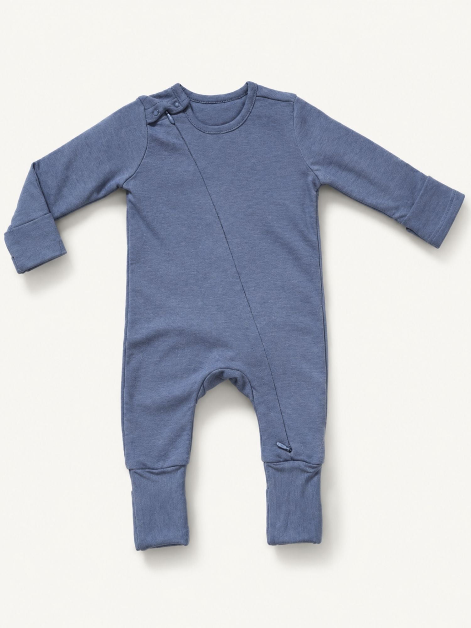 bamboo sleepsuit with reversible mittens & footie