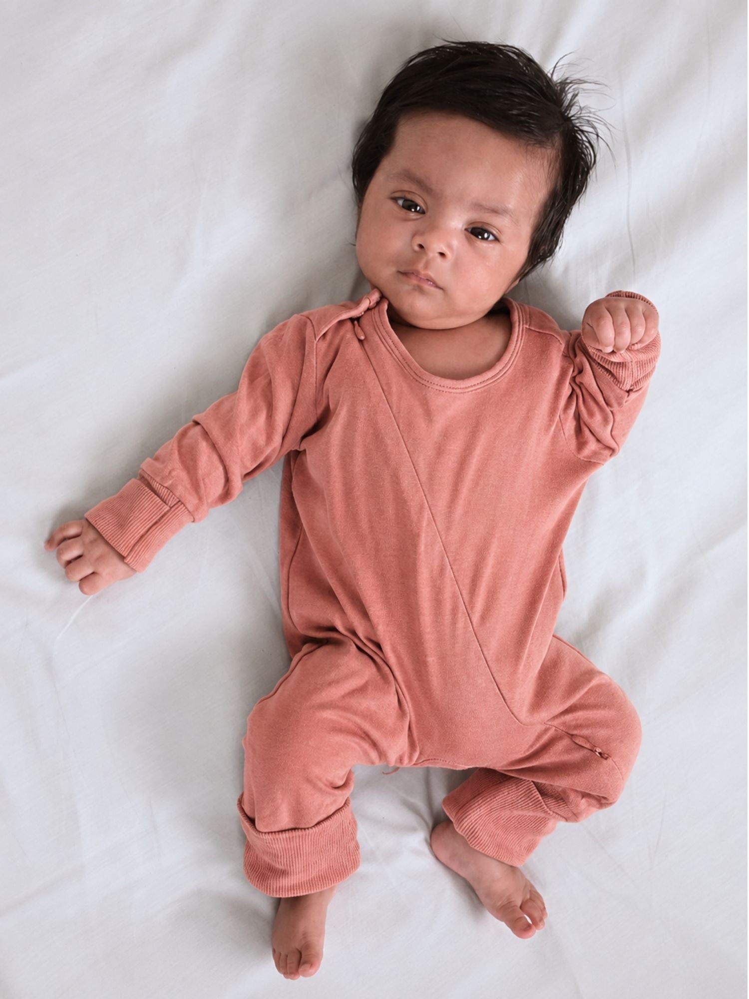 bamboo sleepsuit with reversible mittens & footie