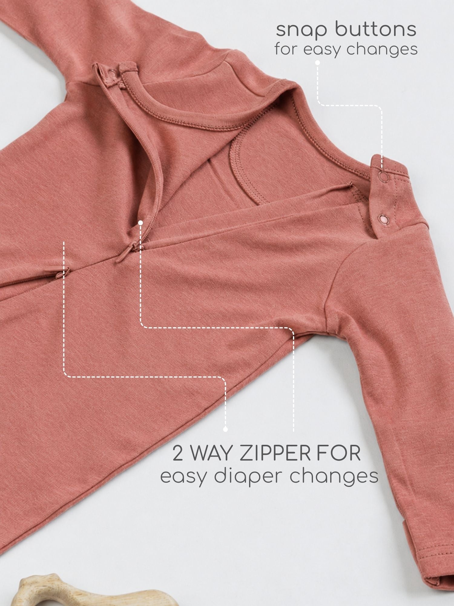 bamboo sleepsuit with reversible mittens & footie