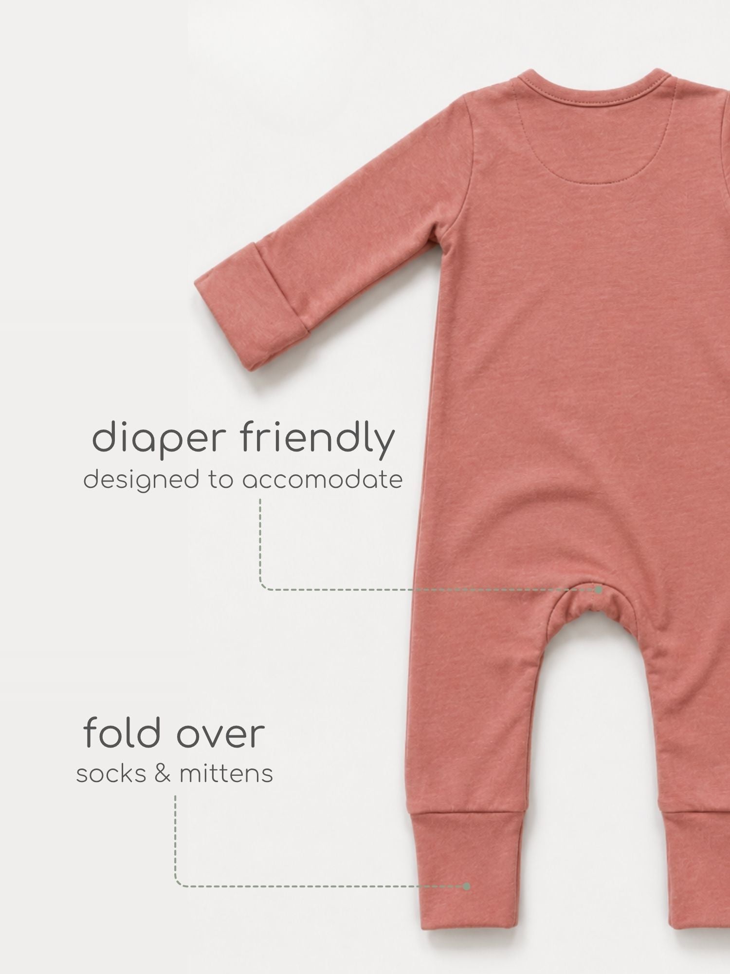 bamboo sleepsuit with reversible mittens & footie