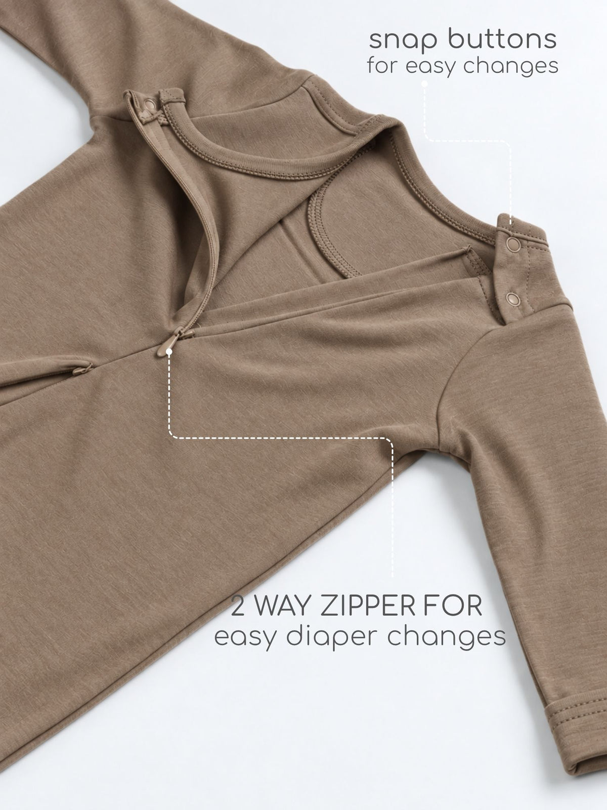 bamboo sleepsuit with reversible mittens & footie