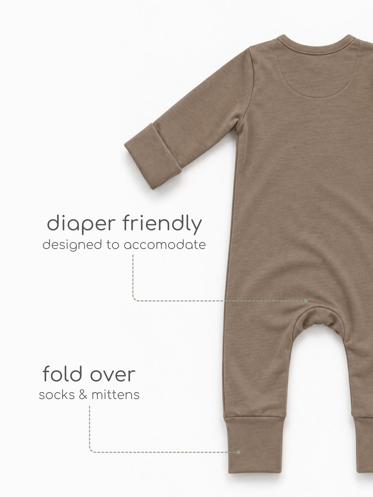 bamboo sleepsuit with reversible mittens & footie