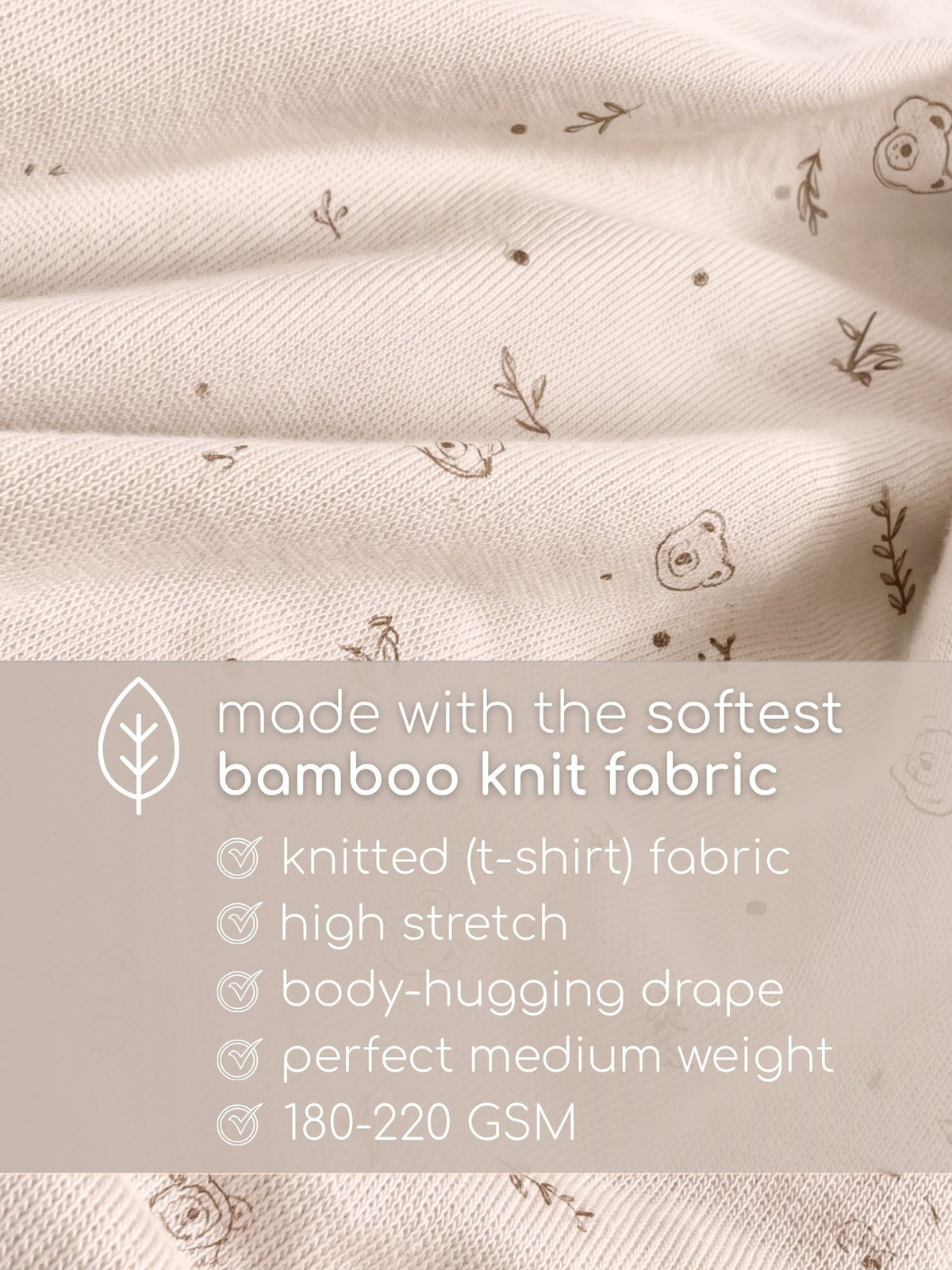 bamboo sleepsuit with reversible mittens & footie