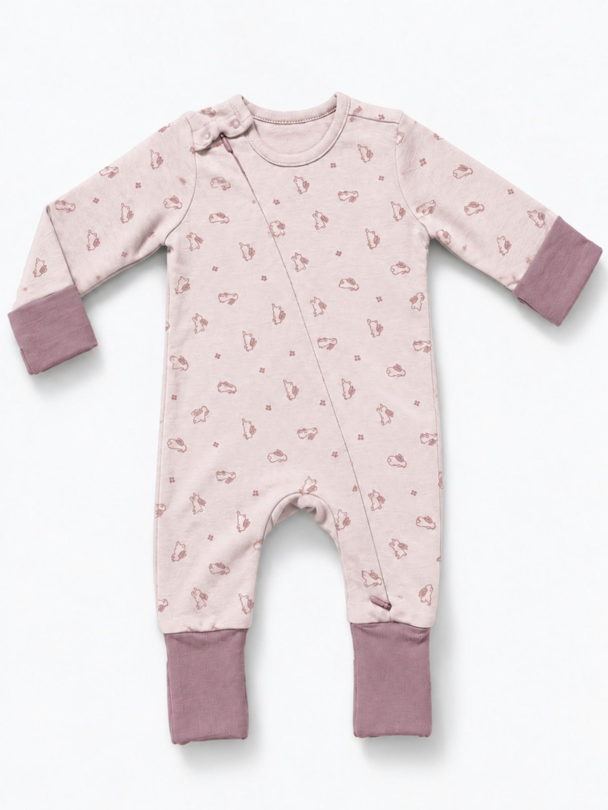 bamboo sleepsuit with reversible mittens & footie