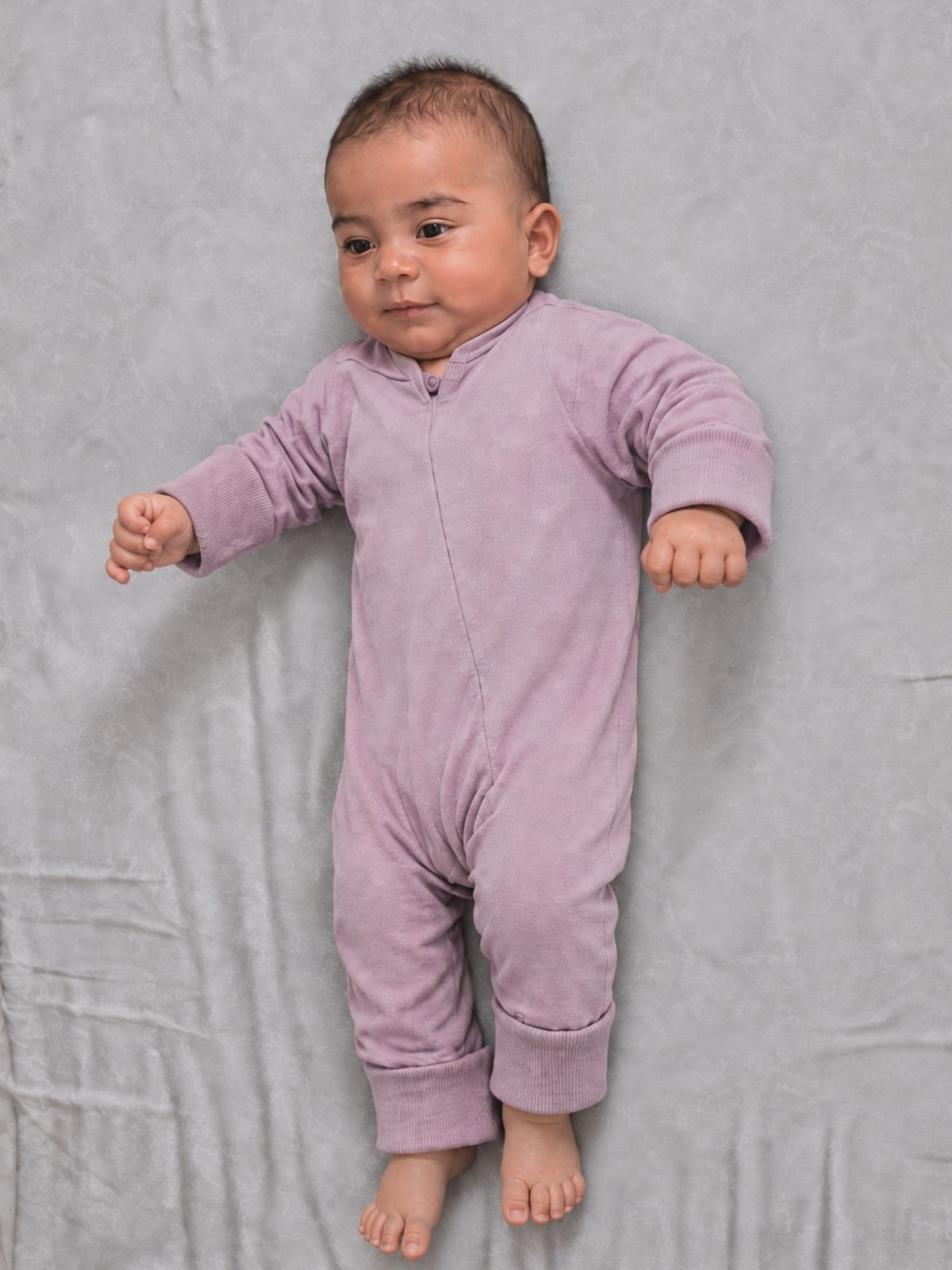 bamboo sleepsuit with reversible mittens & footie