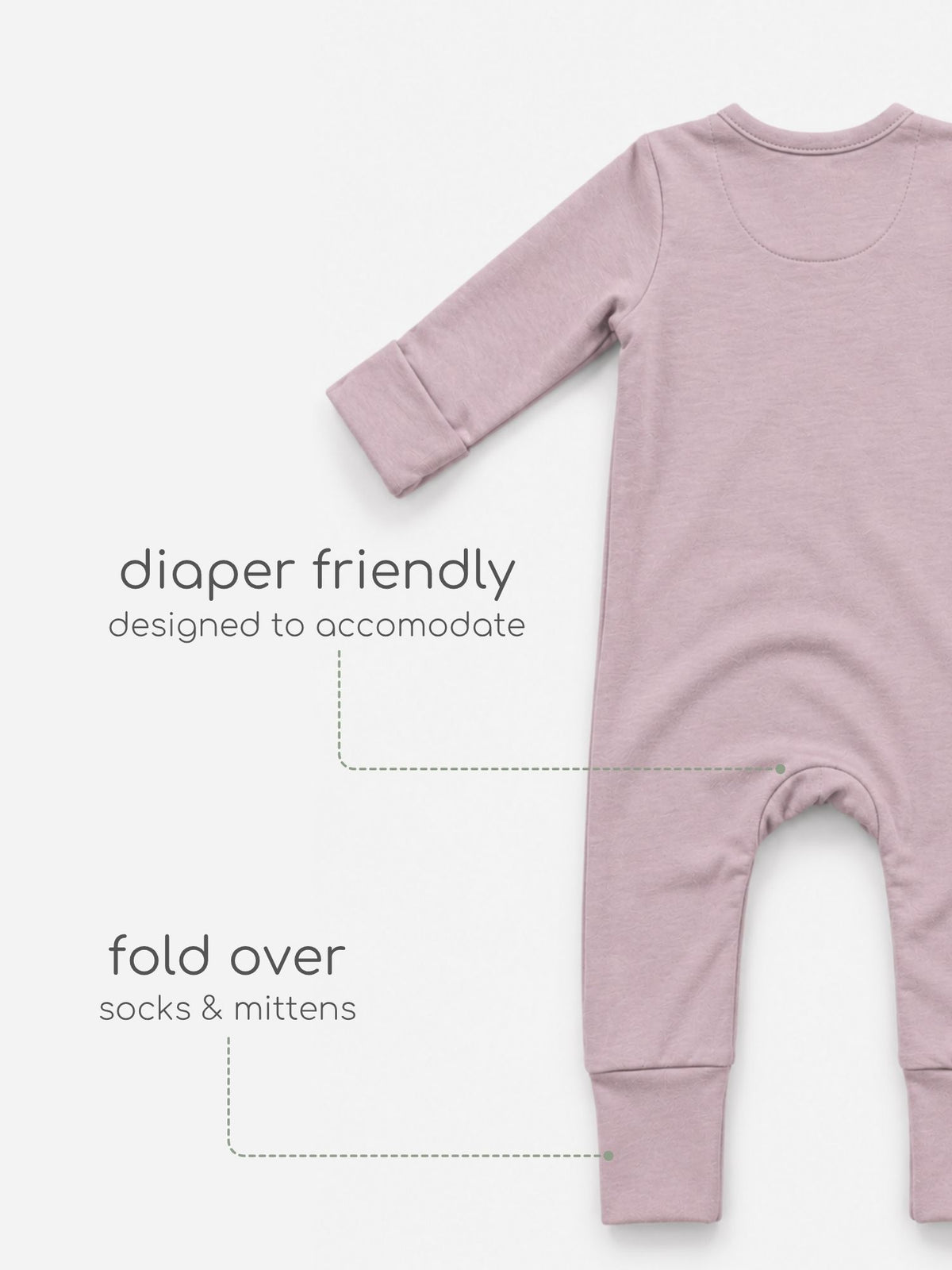 bamboo sleepsuit with reversible mittens & footie