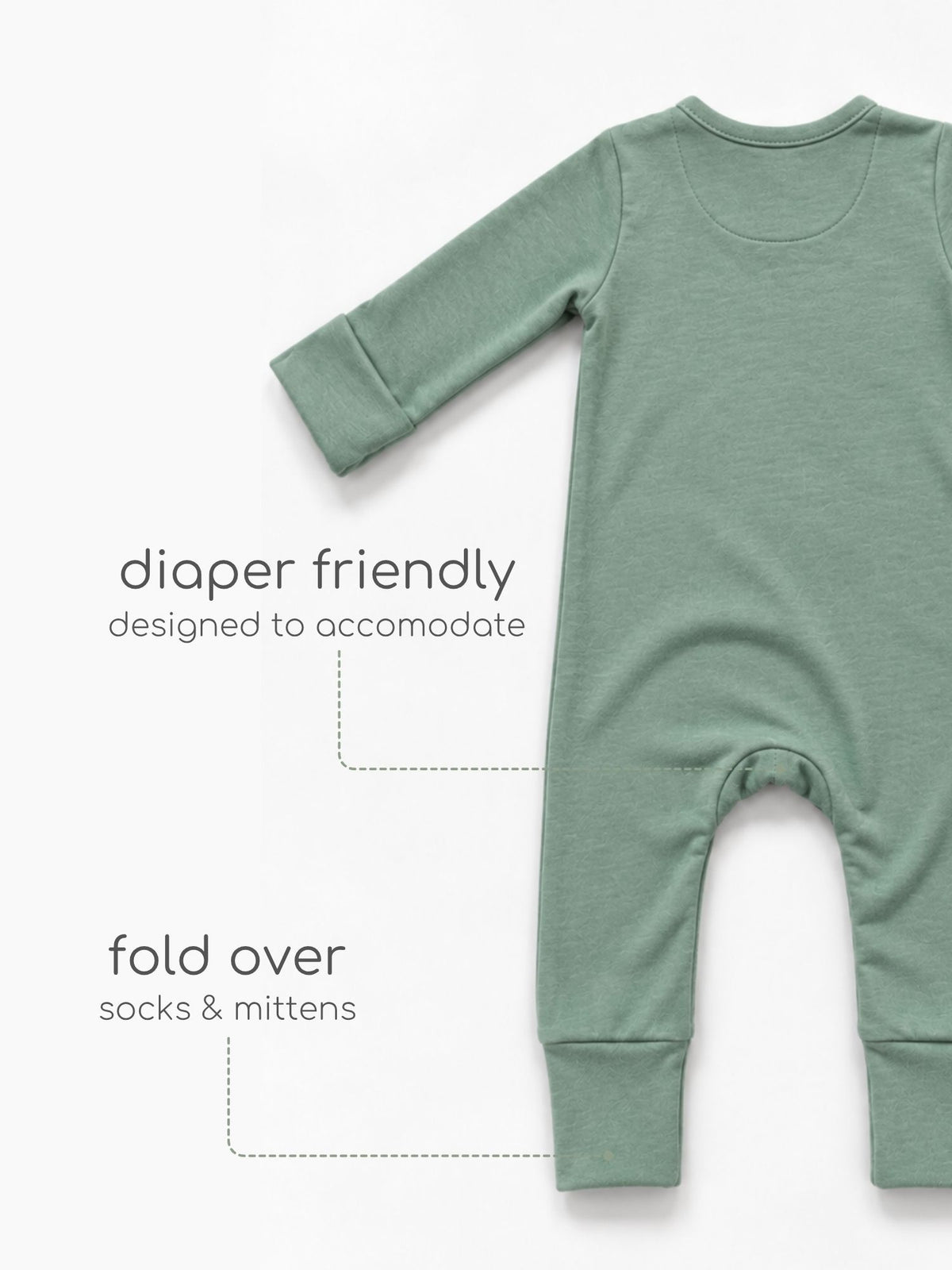 bamboo sleepsuit with reversible mittens & footie