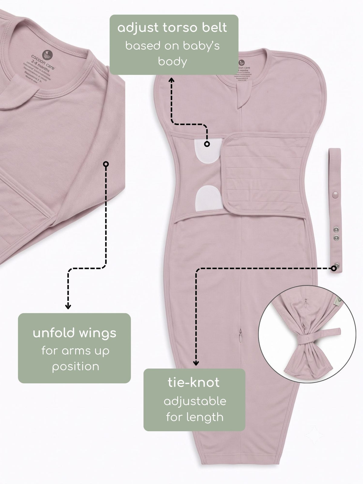 bamboo SNUGZIE™ 3 arms position swaddle pod