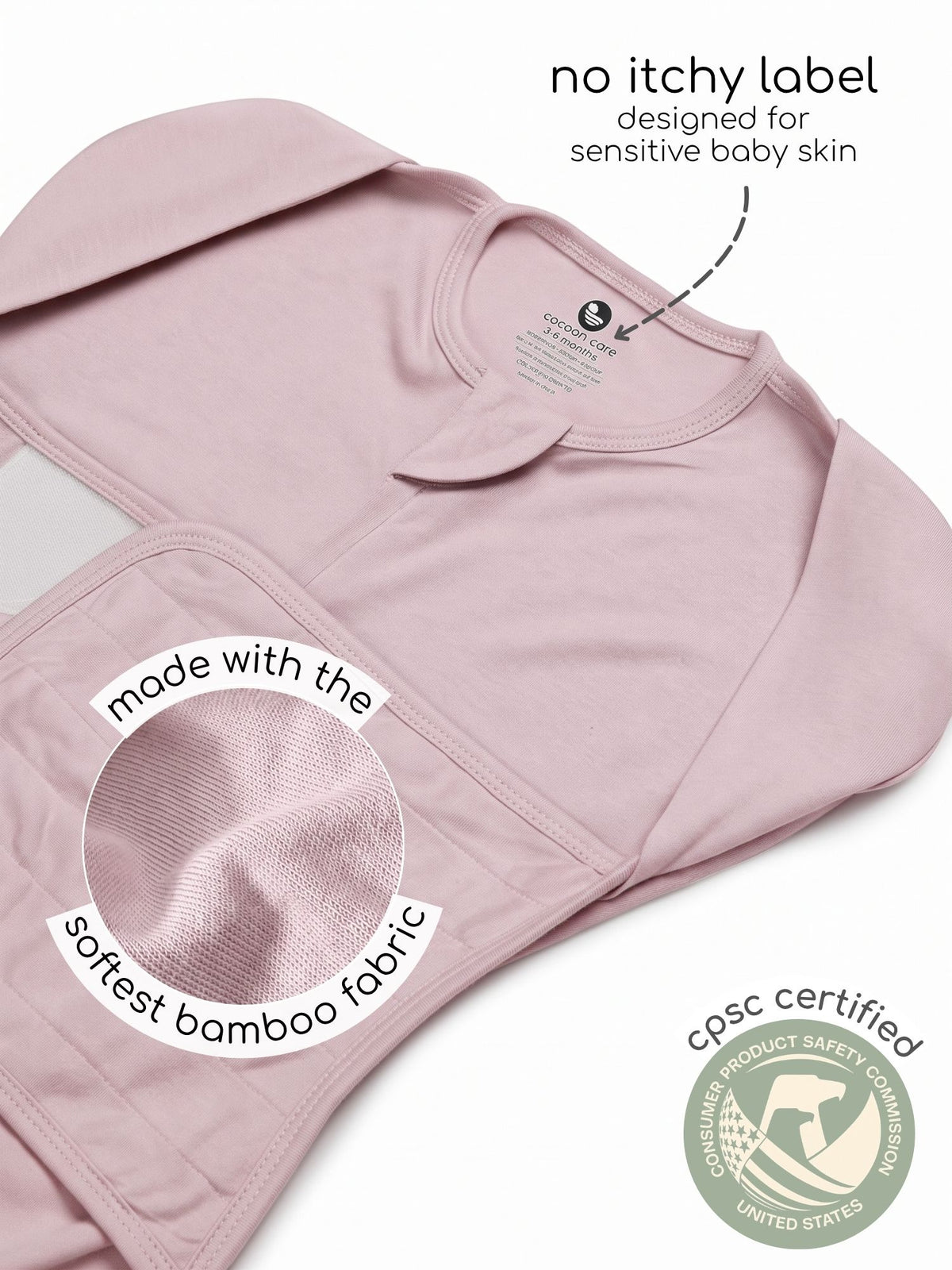 bamboo SNUGZIE™ 3 arms position swaddle pod