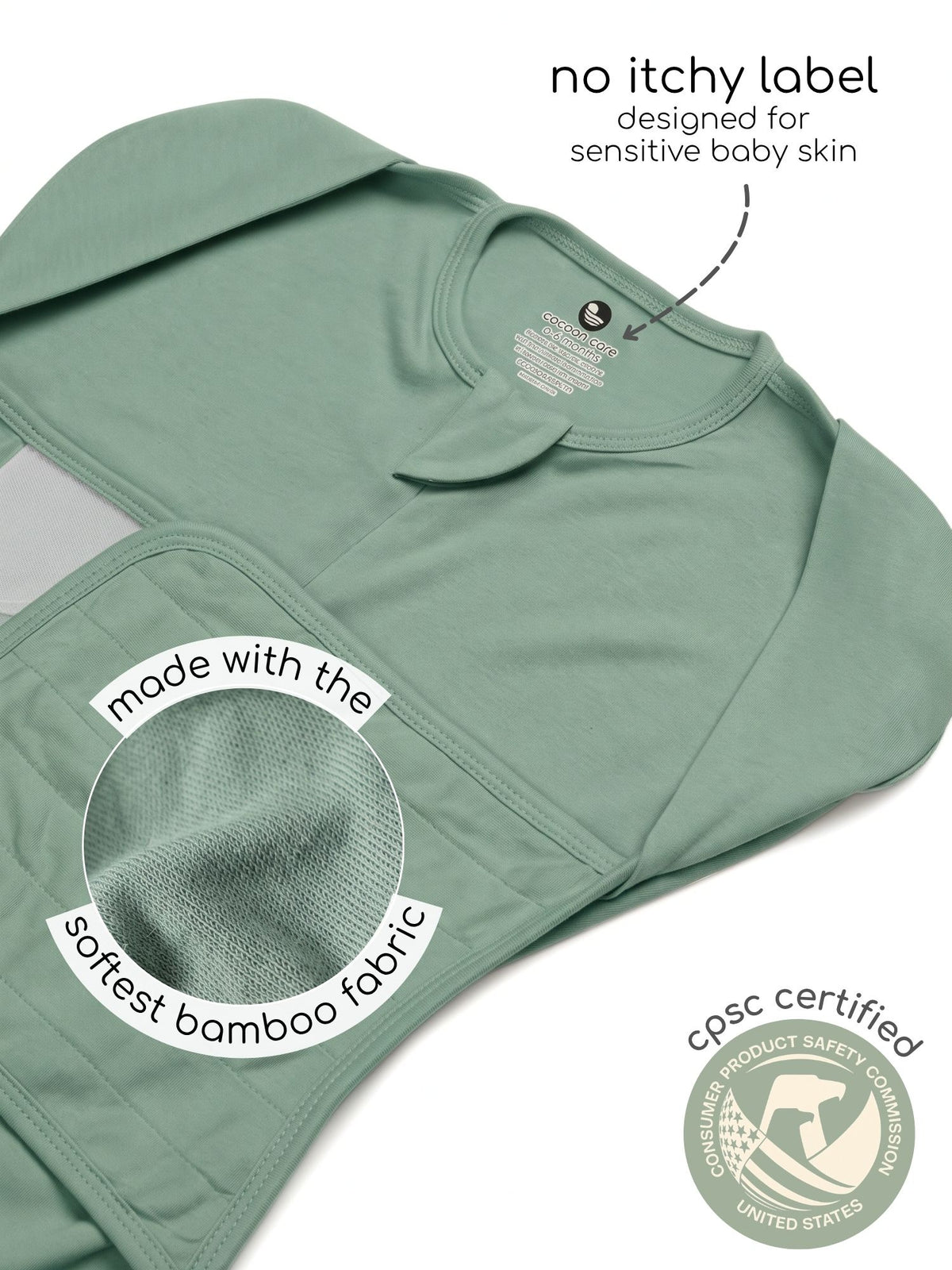 bamboo SNUGZIE™ 3 arms position swaddle pod