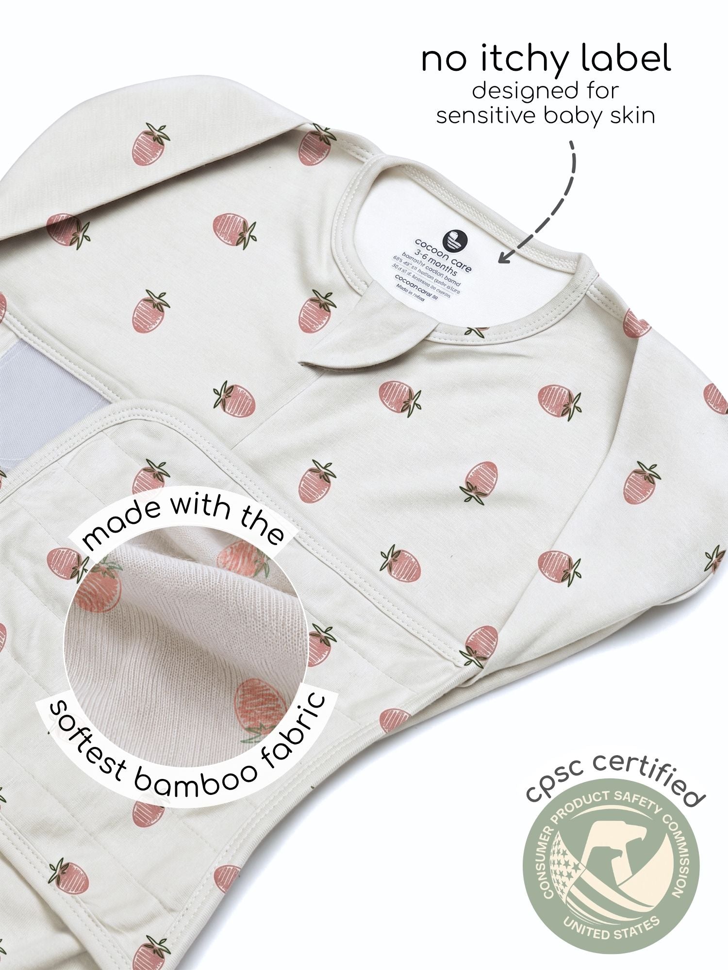 bamboo SNUGZIE™ 3 arms position swaddle pod