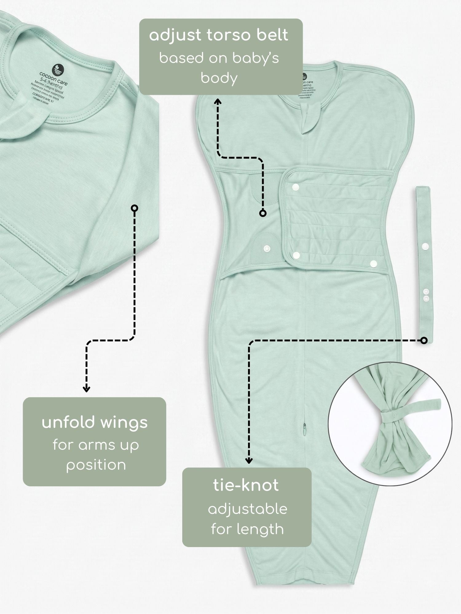 bamboo SNUGZIE™ 3 arms position swaddle pod
