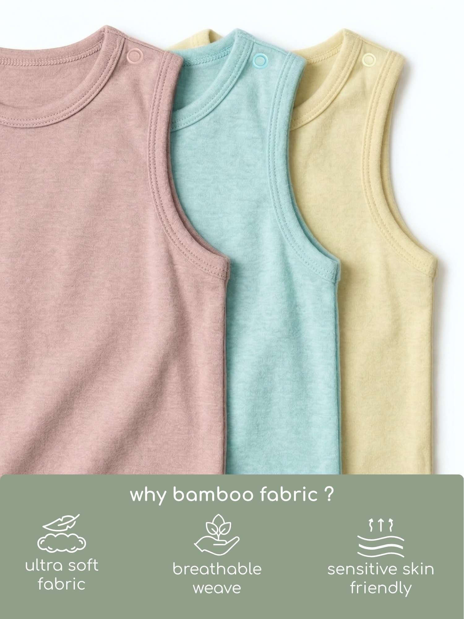 bamboo knit vest pack of 3