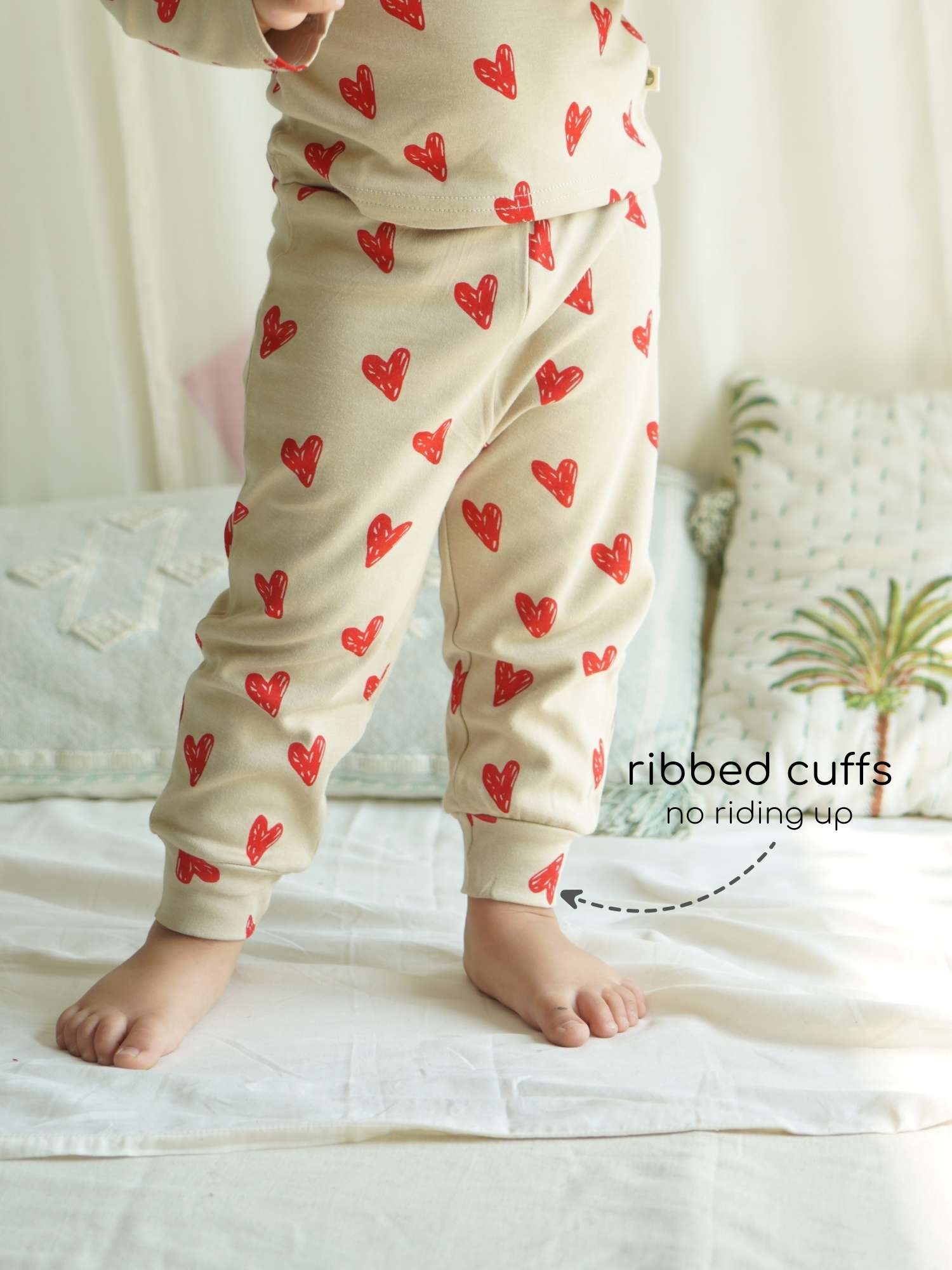 bamboo long sleeve pajama co-ord set in heart & soul