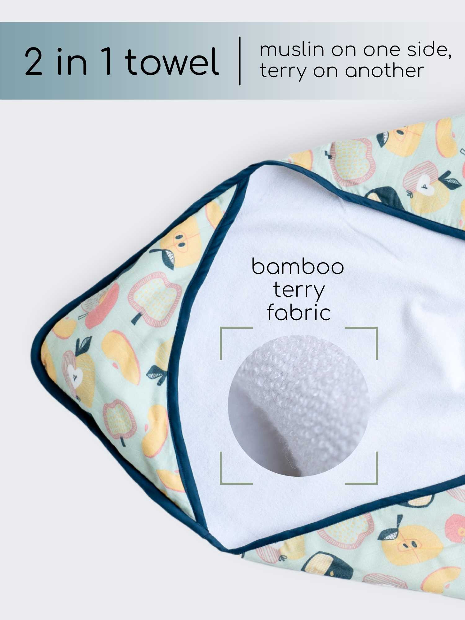 bamboo muslin + terry hooded towel - abstract world