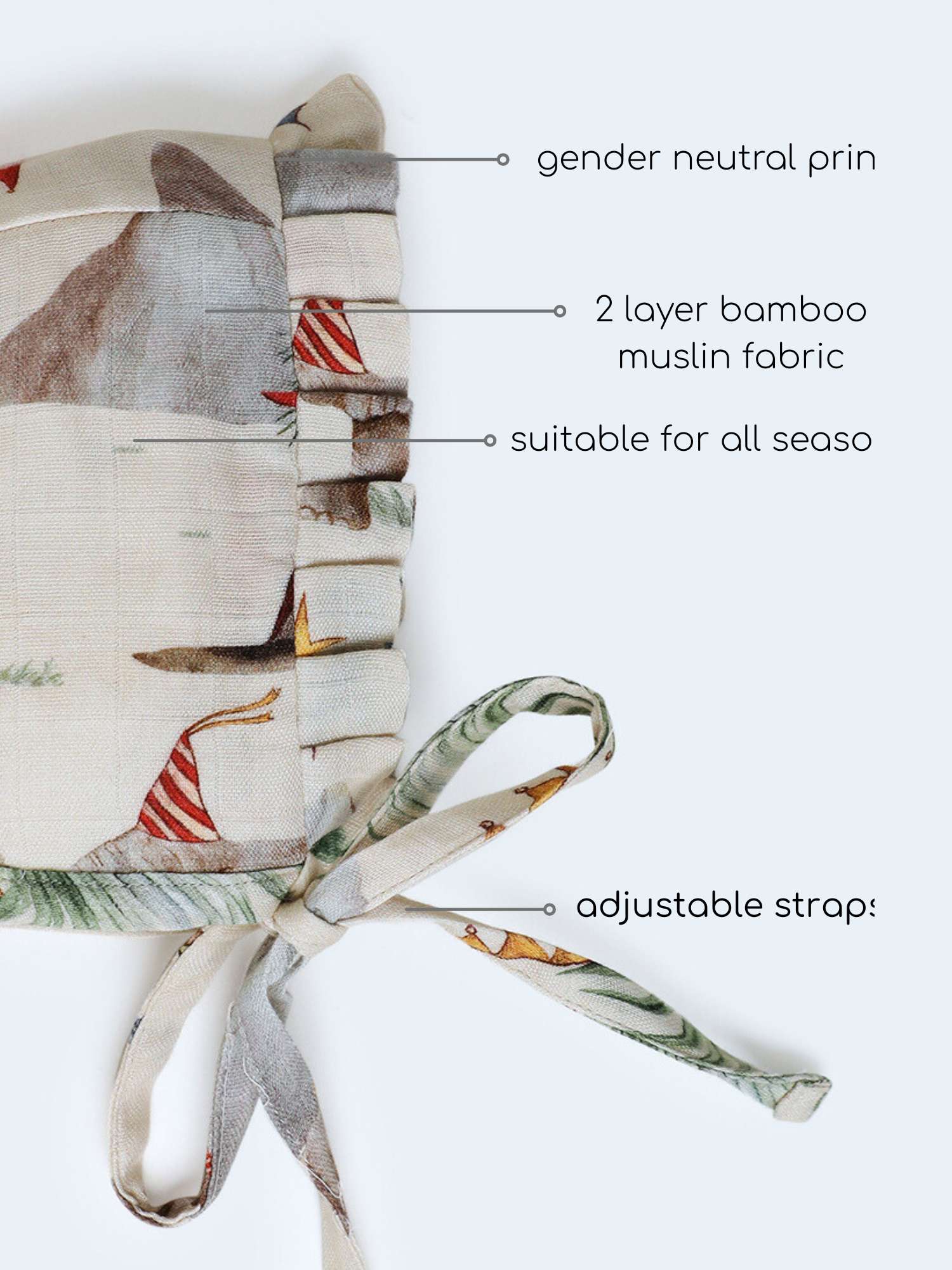 newborn bamboo muslin bonnet cap set of 3