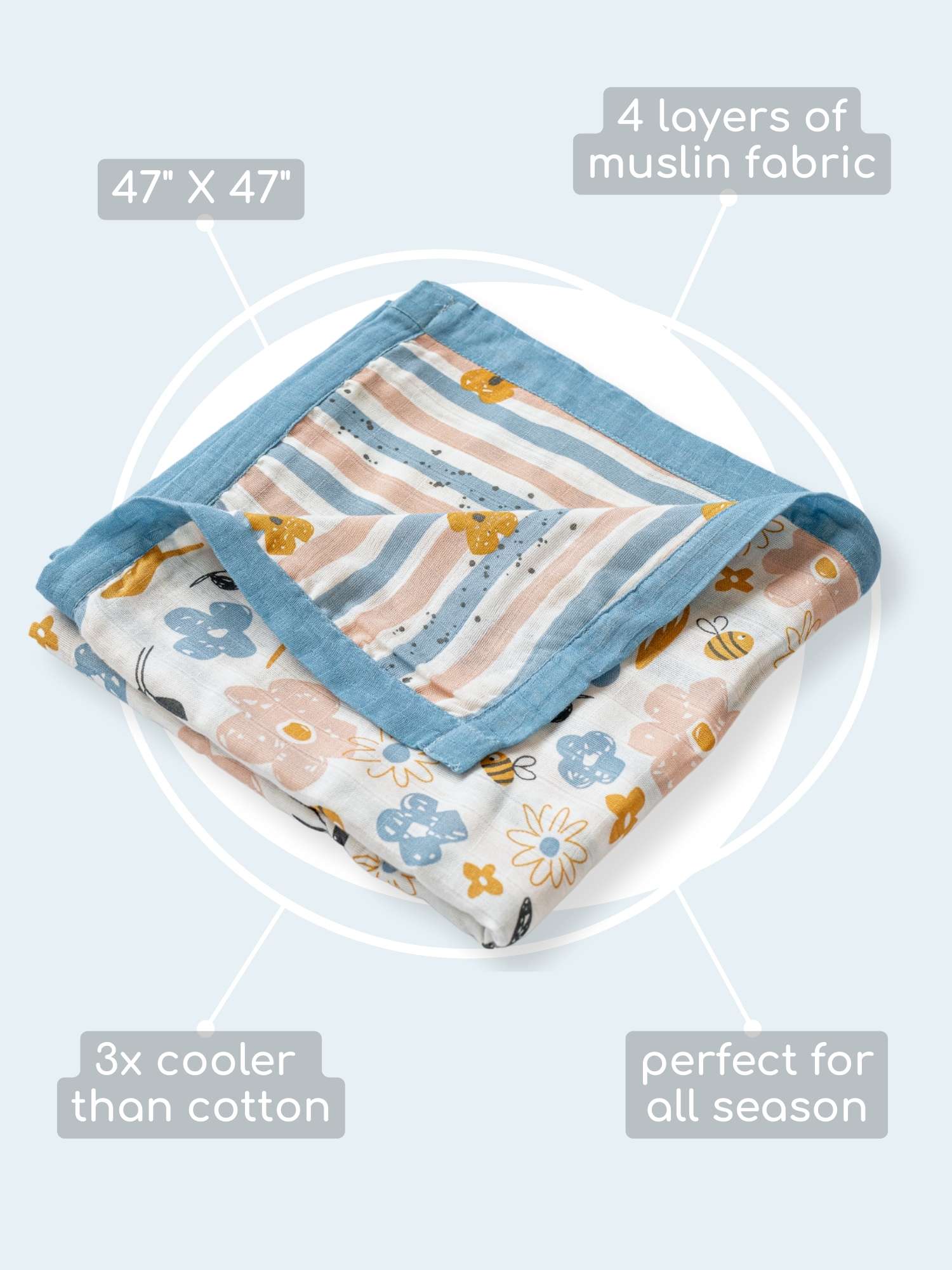 bamboo muslin double-sided baby blanket