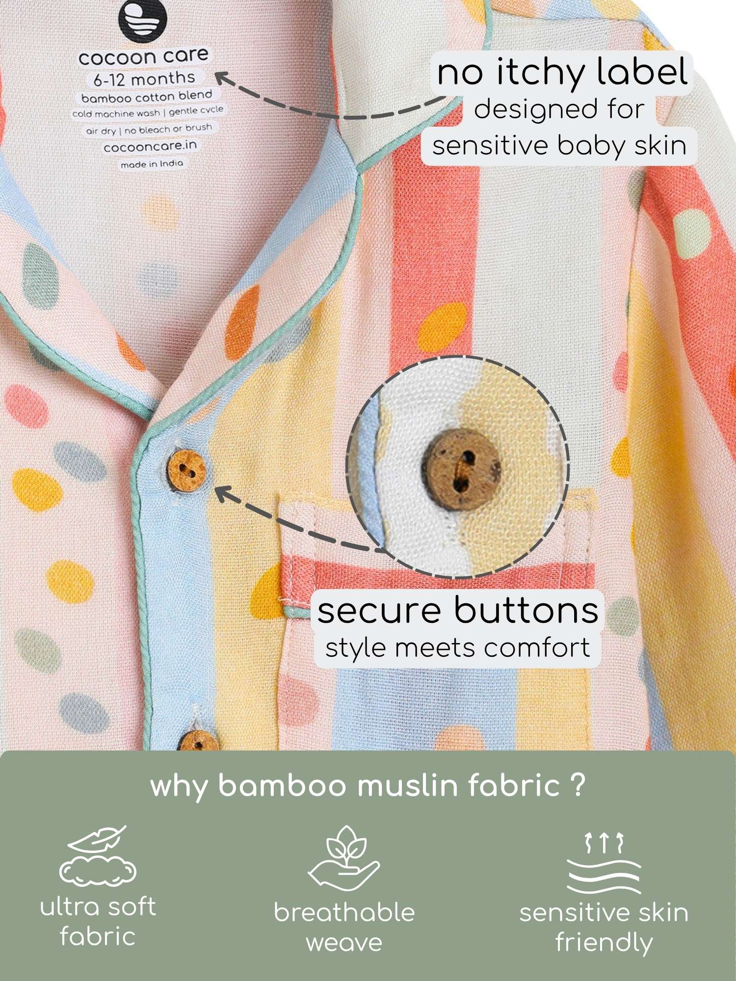 bamboo muslin nightsuit set