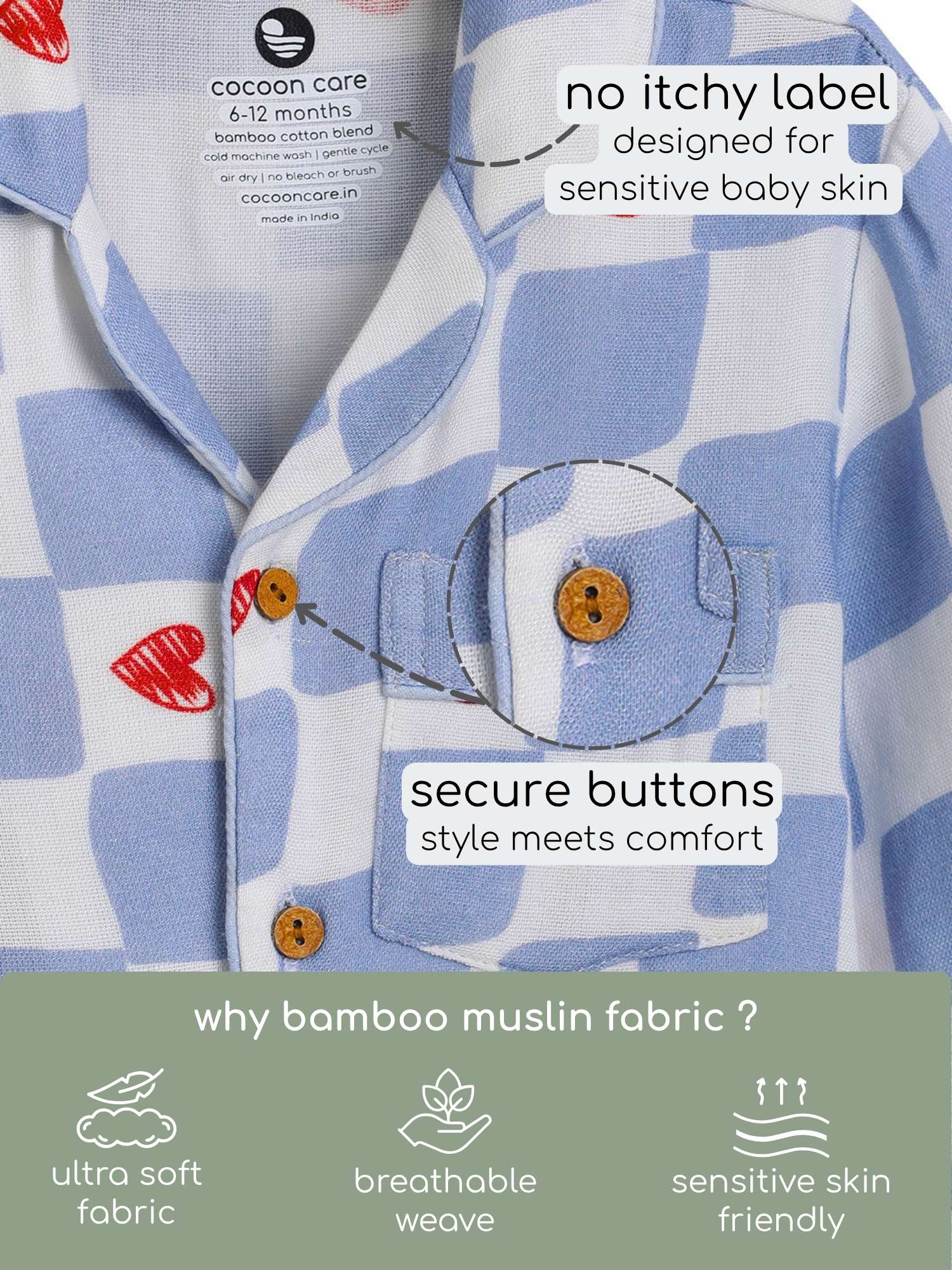 bamboo muslin nightsuit set