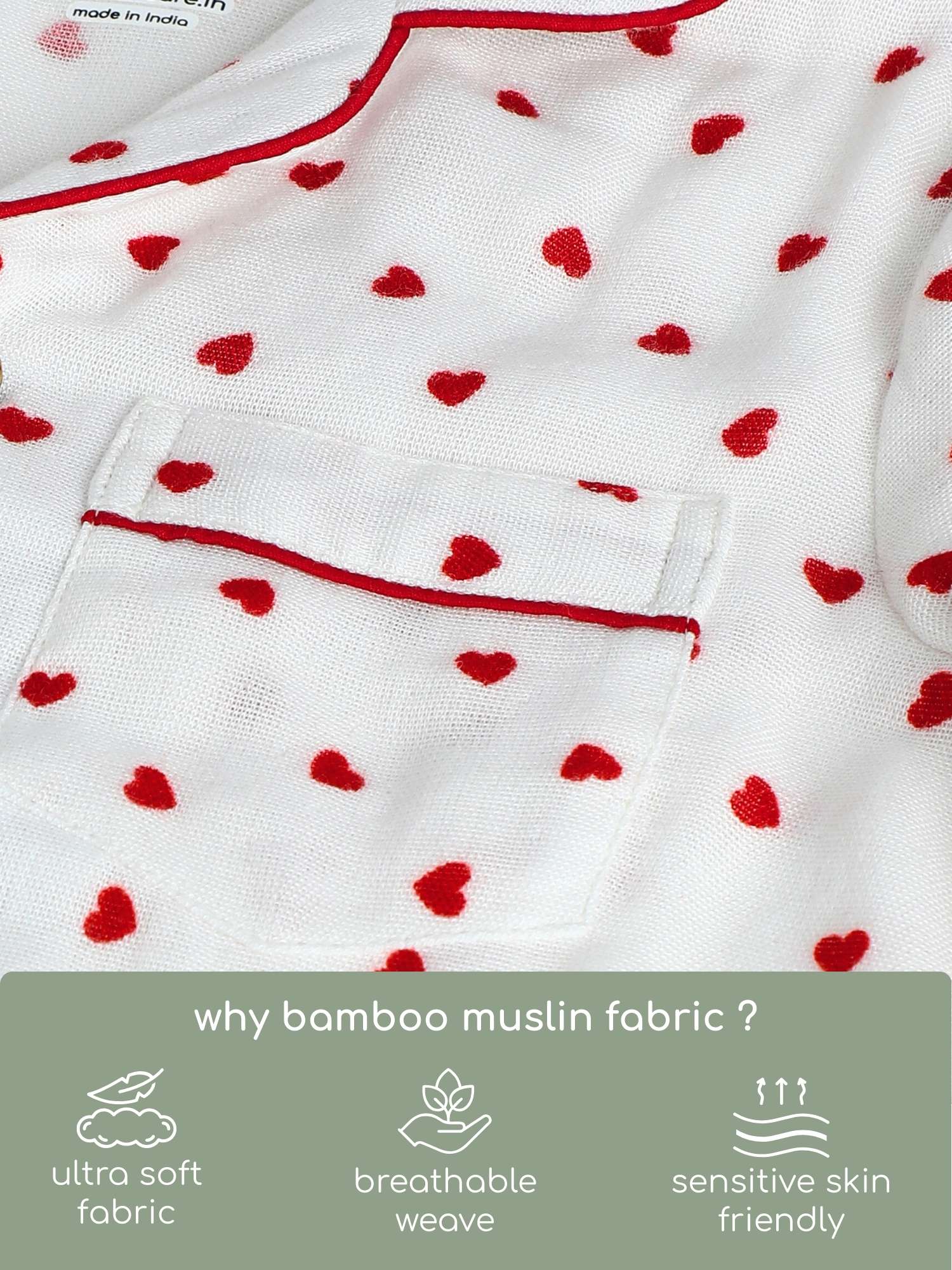 bamboo muslin nightsuit set